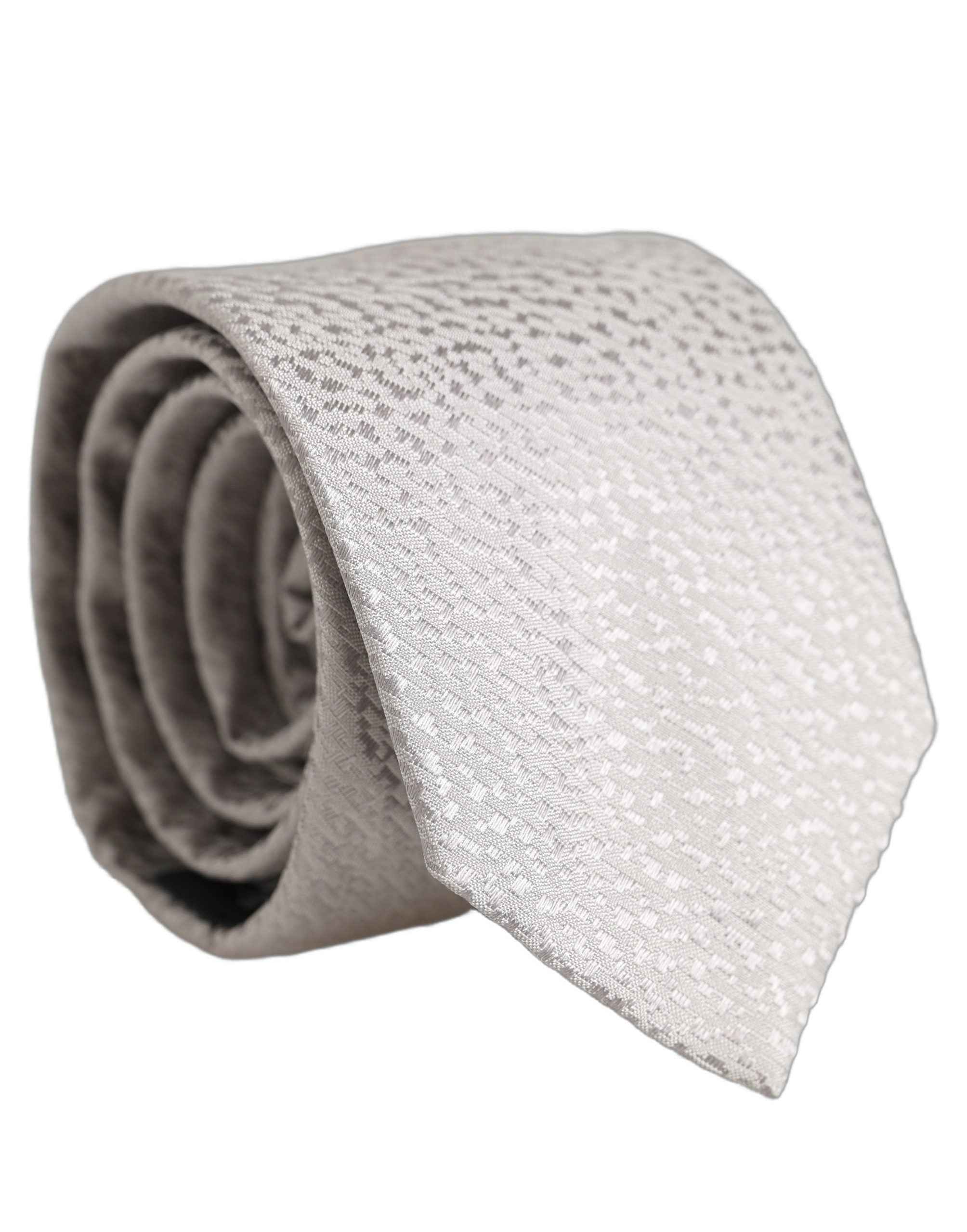 Dolce & Gabbana Men Gray 100% Silk Textured Adjustable Tied Necktie Tie