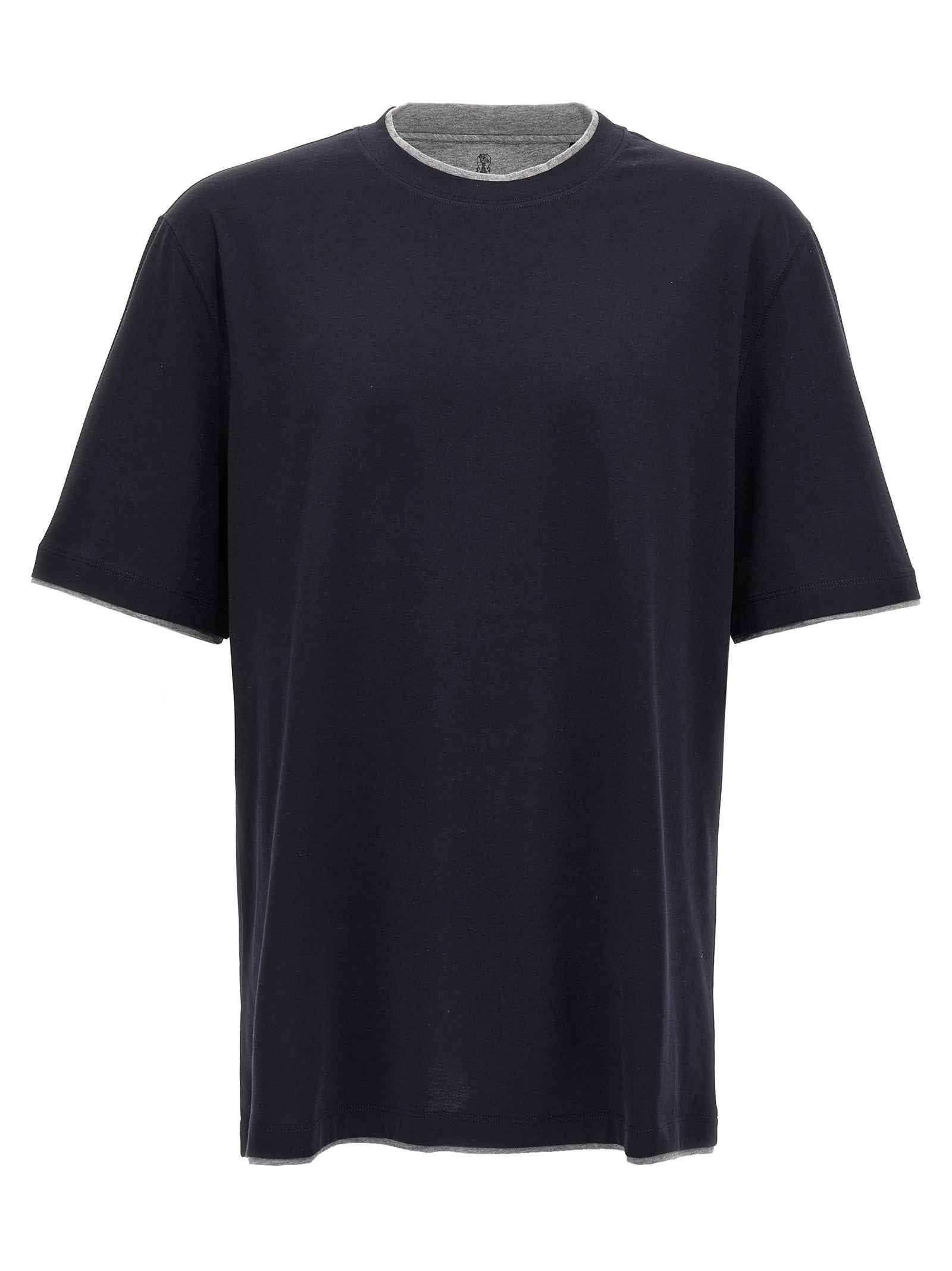 Brunello Cucinelli Blue Cotton T-Shirt