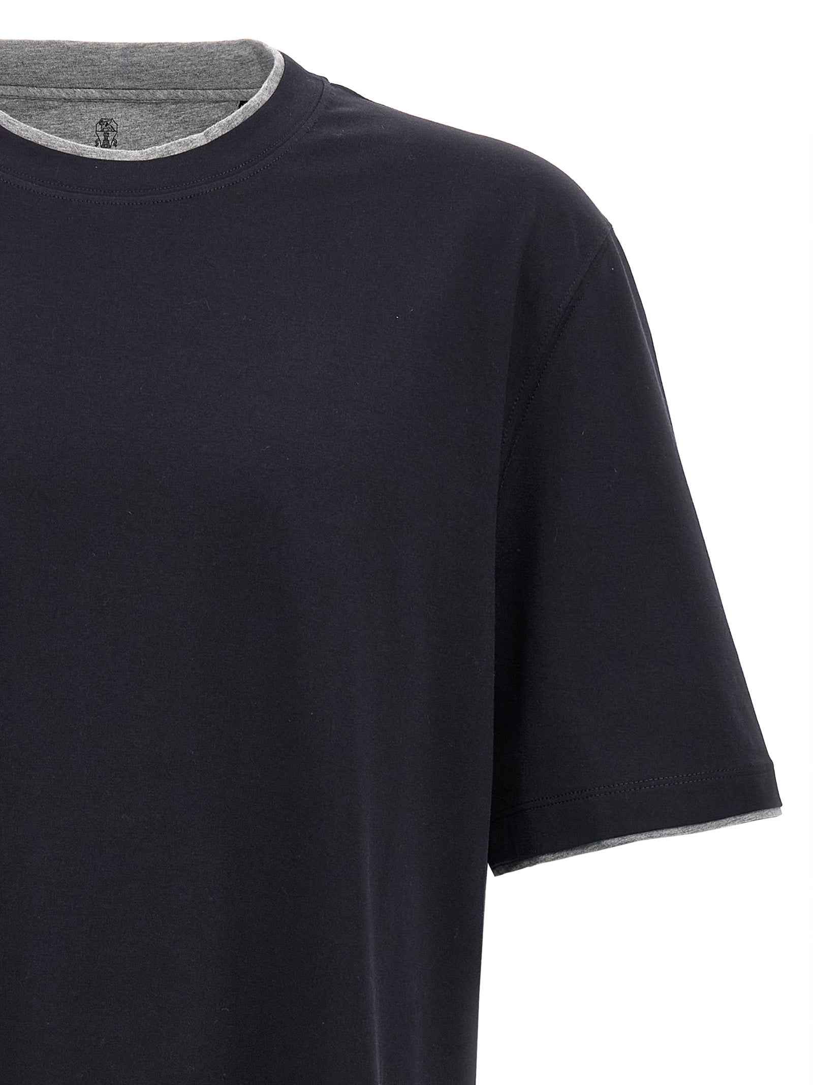 Brunello Cucinelli Blue Cotton T-Shirt