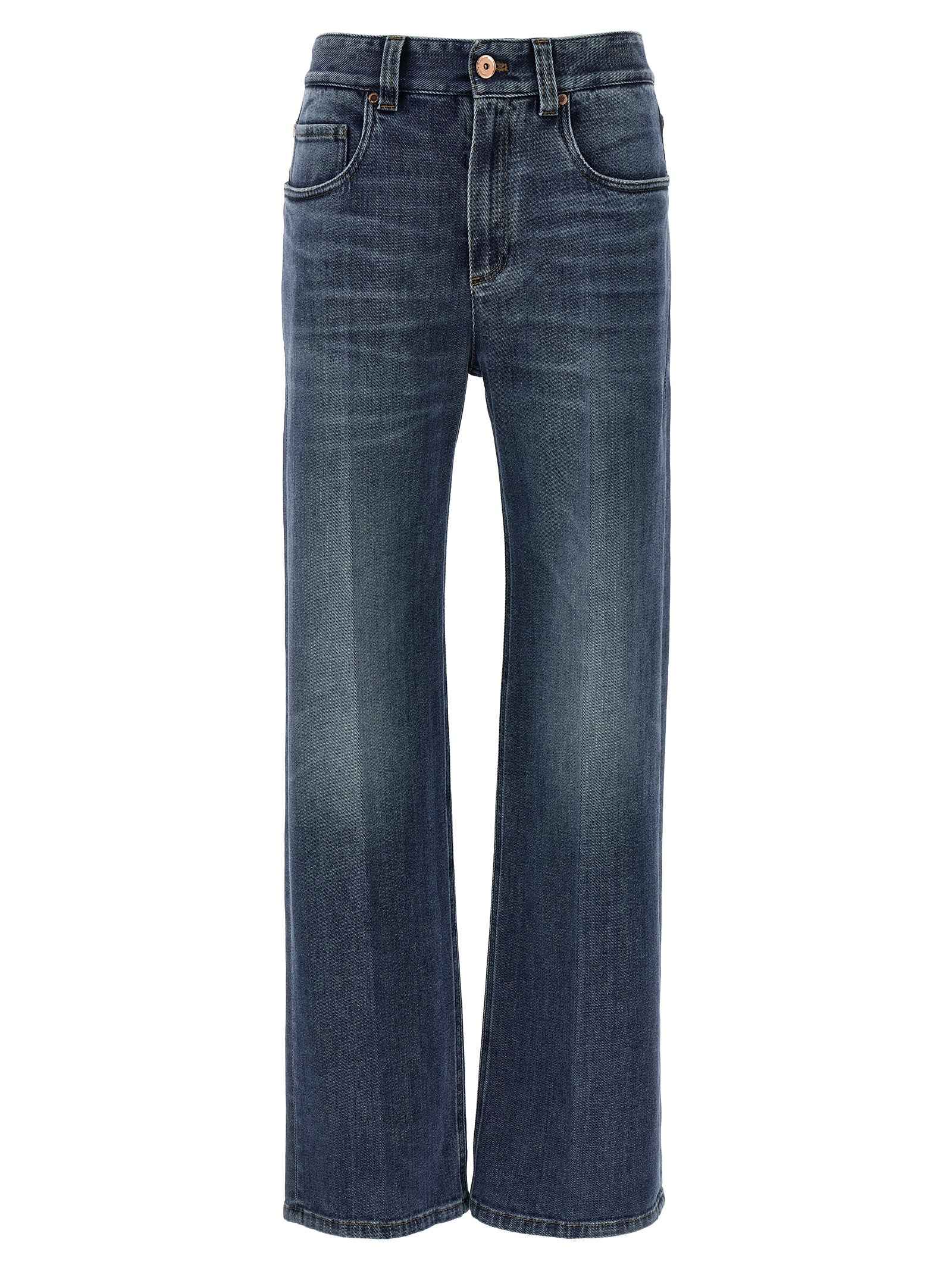 Brunello Cucinelli Blue Cotton Relaxed Fit Jeans
