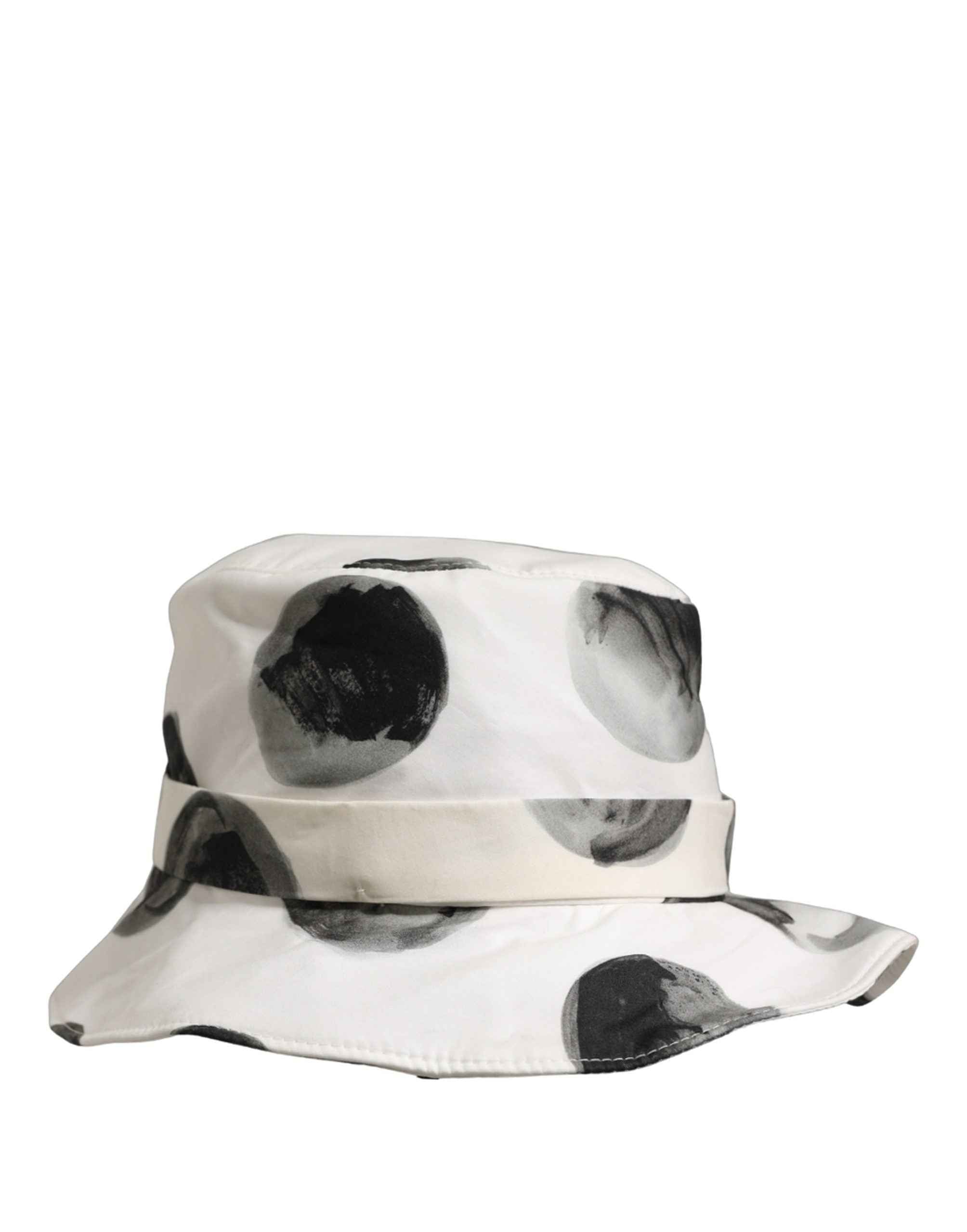 Dolce & Gabbana White Cotton Big Polka Dot Pattern Bucket Hat