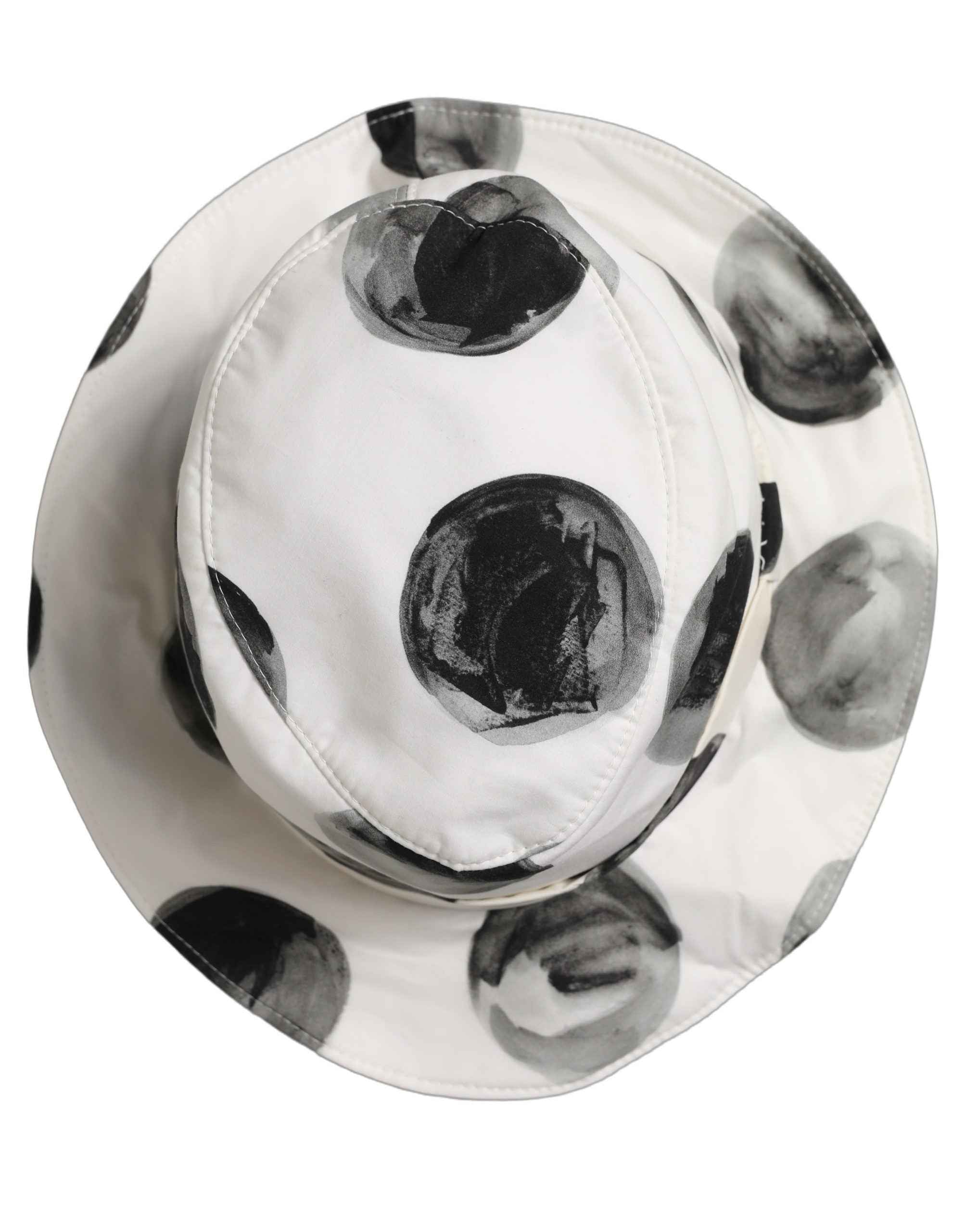 Dolce & Gabbana White Cotton Big Polka Dot Pattern Bucket Hat