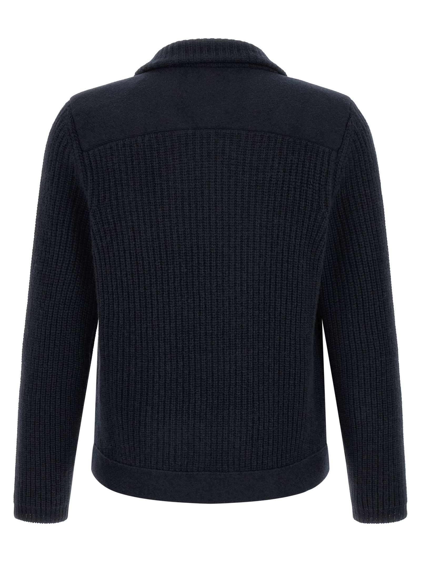 Brunello Cucinelli Blue Cashmere Cardigan