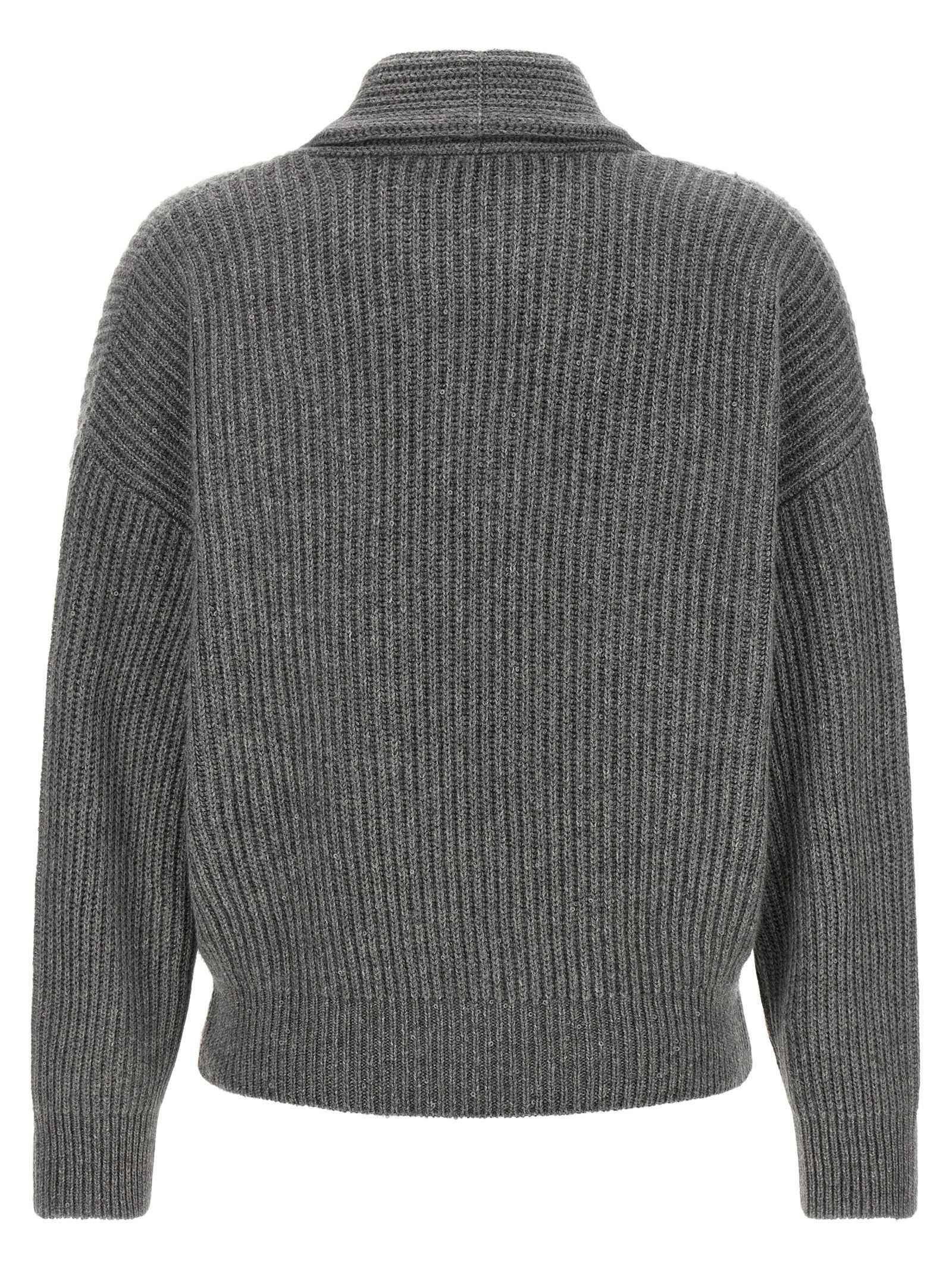 Brunello Cucinelli Gray Cashmere Cardigan
