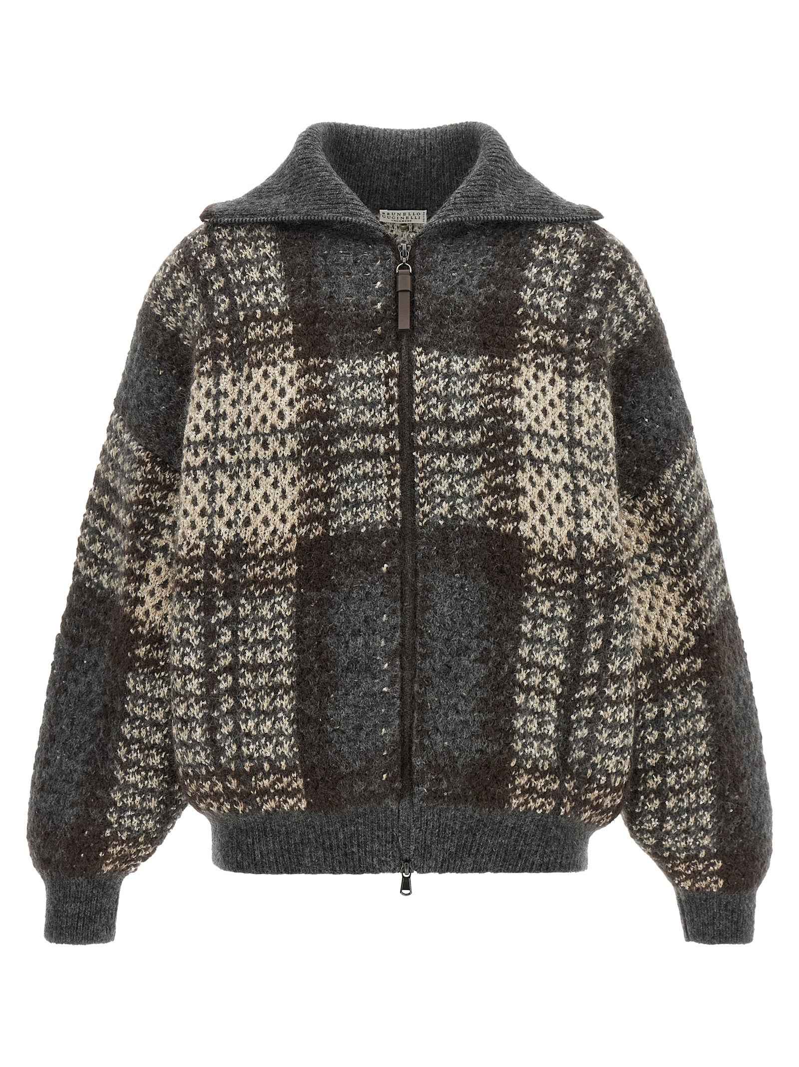 Brunello Cucinelli Gray Fabric Cardigan