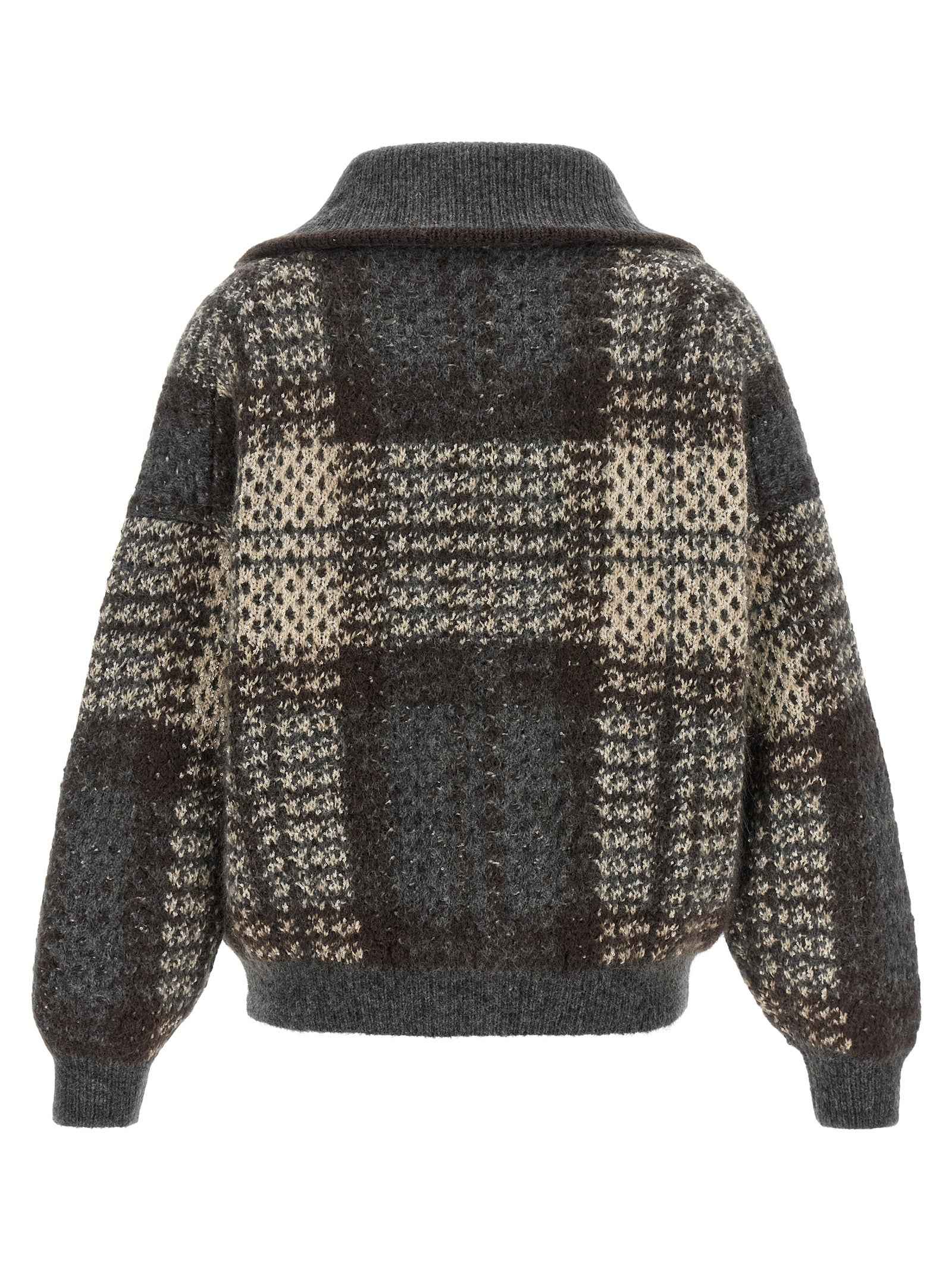 Brunello Cucinelli Gray Fabric Cardigan