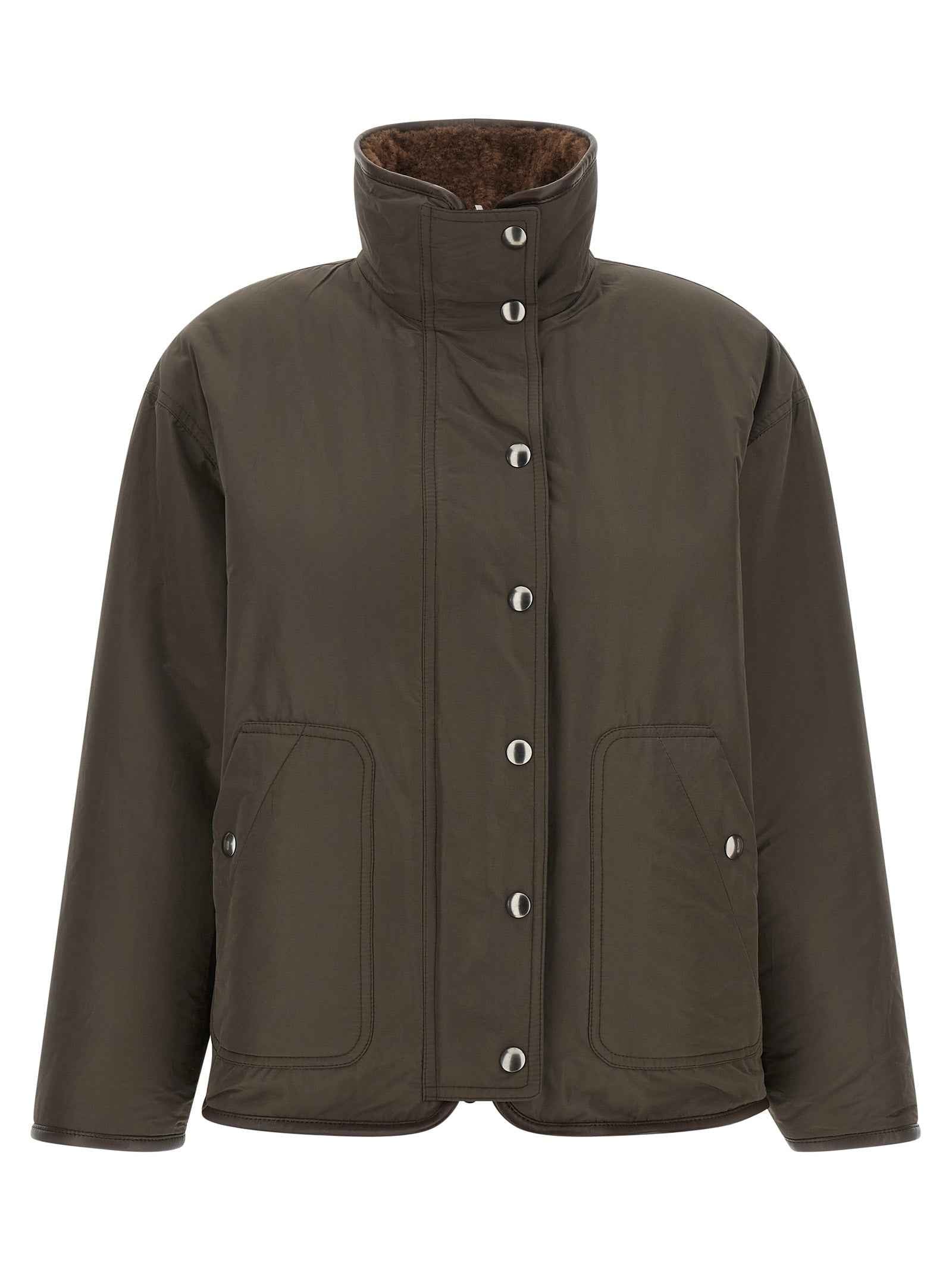 Brunello Cucinelli Brown Lamb Leather Biker Jacket