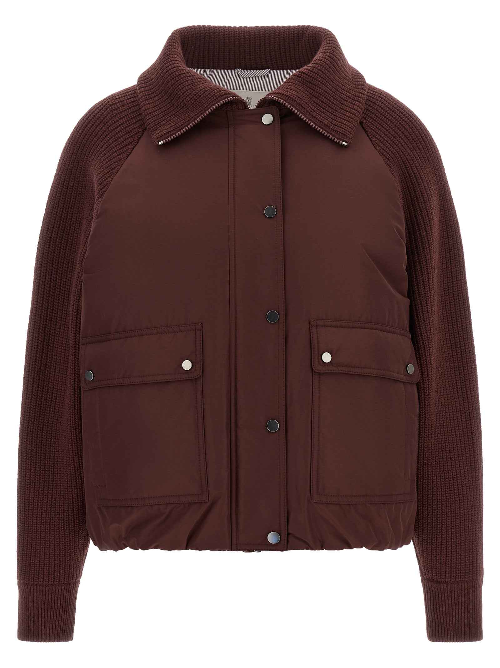 Brunello Cucinelli Bordeaux Cotton Bomber