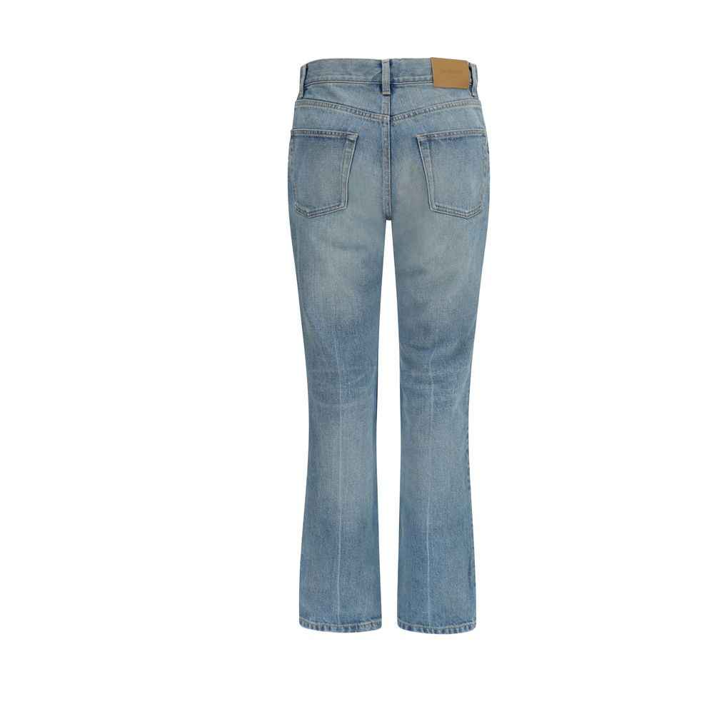 Saint Laurent Blue Cotton Straight-Leg Jeans