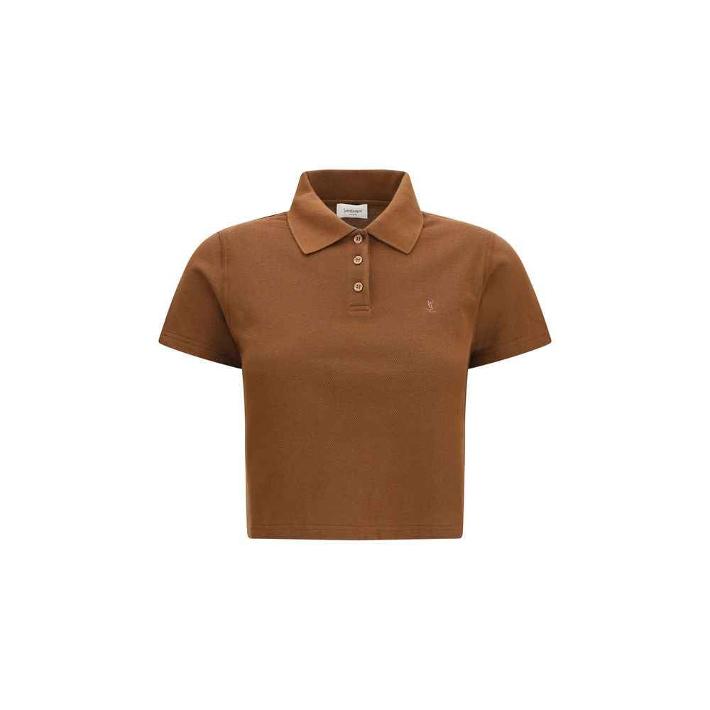 Saint Laurent Brown Cotton Polo Shirt