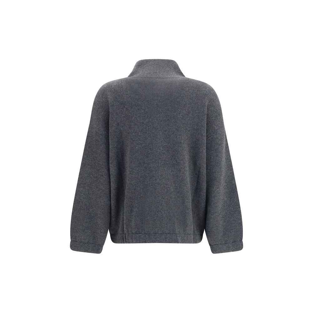 Brunello Cucinelli Gray Cashmere Sweatshirt
