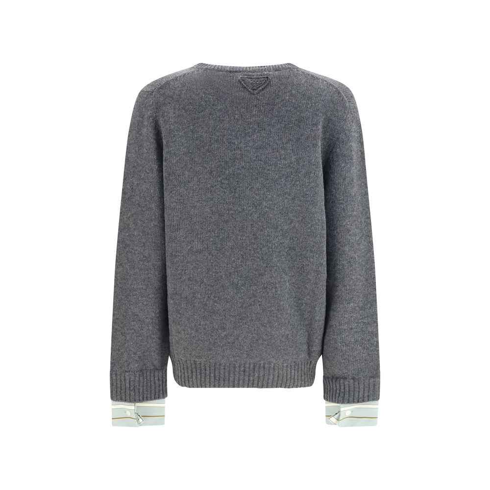 Prada Gray Wool Oves Aries Sweatshirt