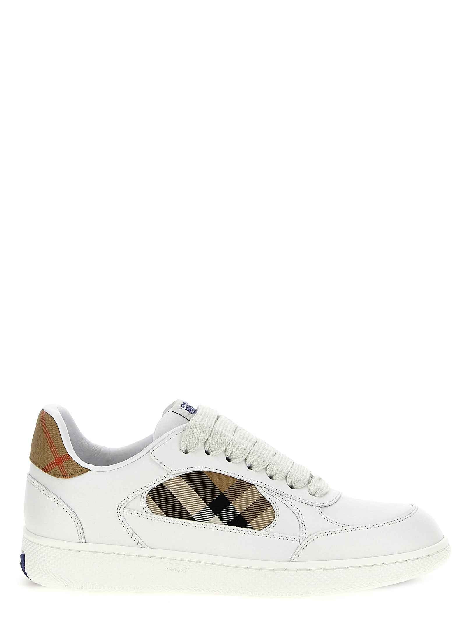Burberry Beige Leather Low Top Sneakers