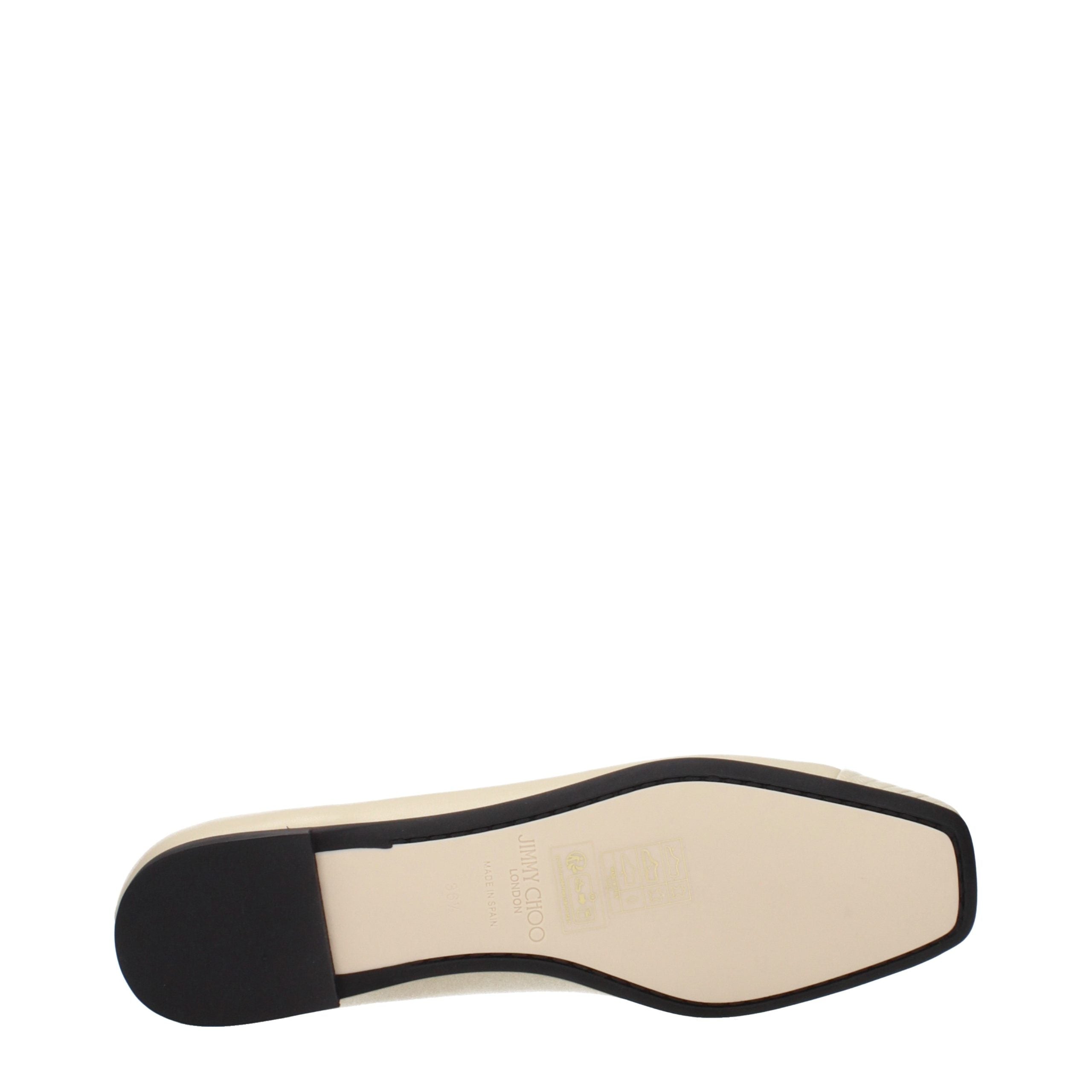 Jimmy Choo Beige Leather Ballet Flats