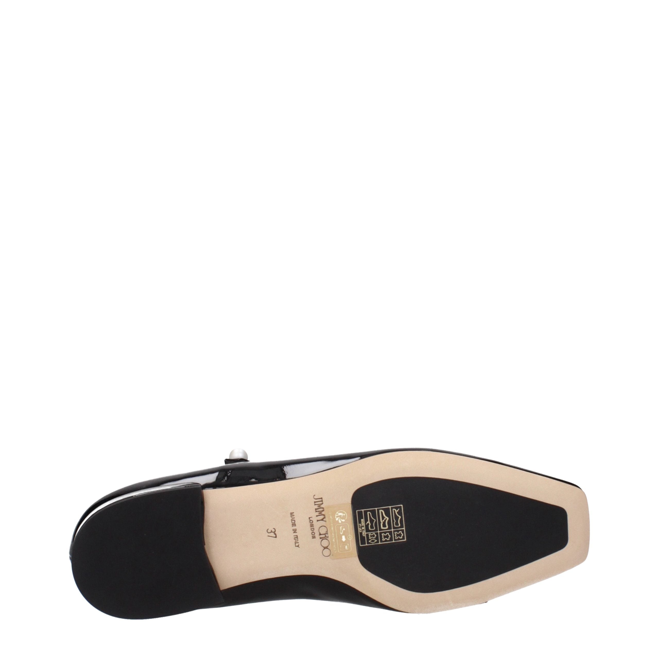 Jimmy Choo Black Leather Ballet Flats