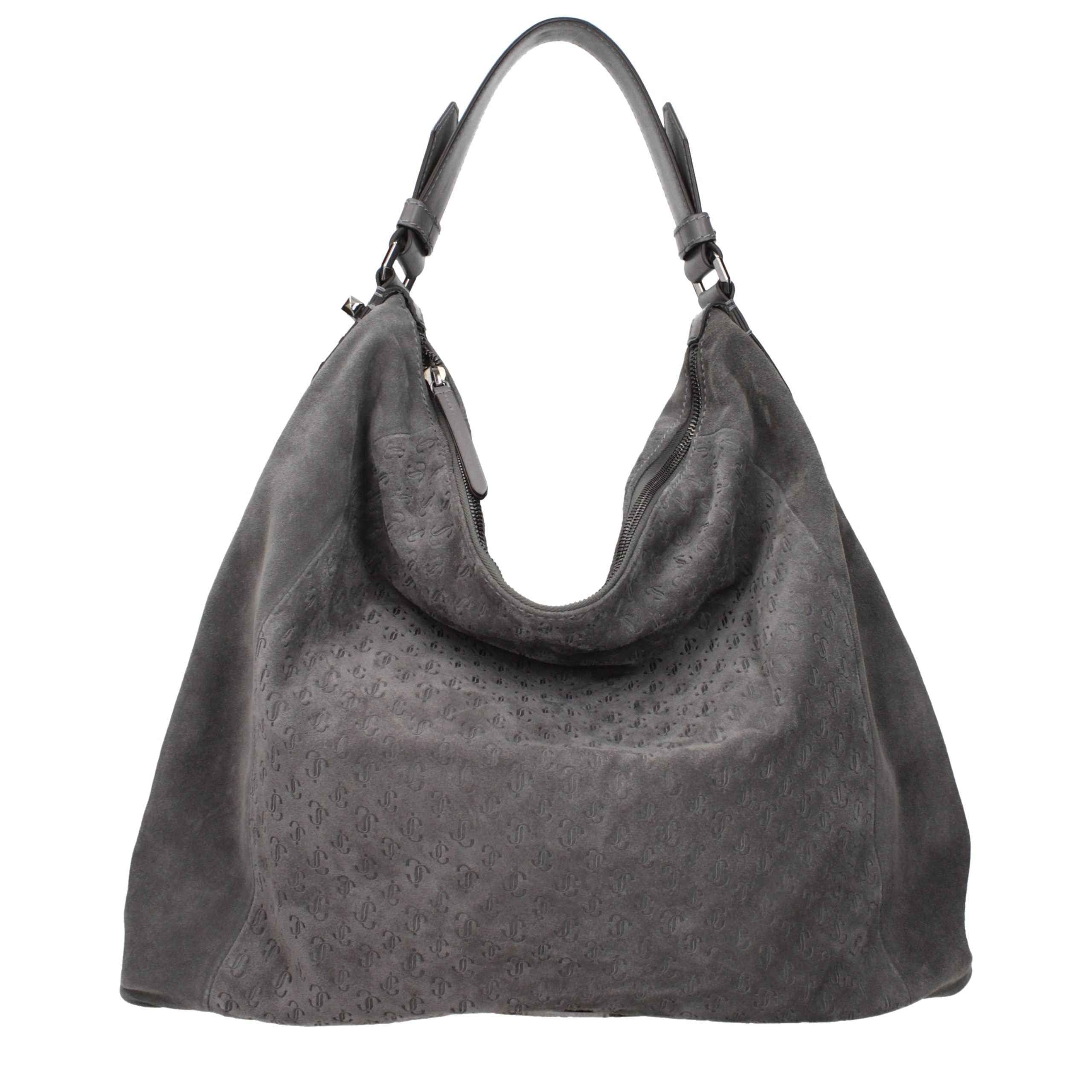 Jimmy Choo Gray Leather Shoulder Bag