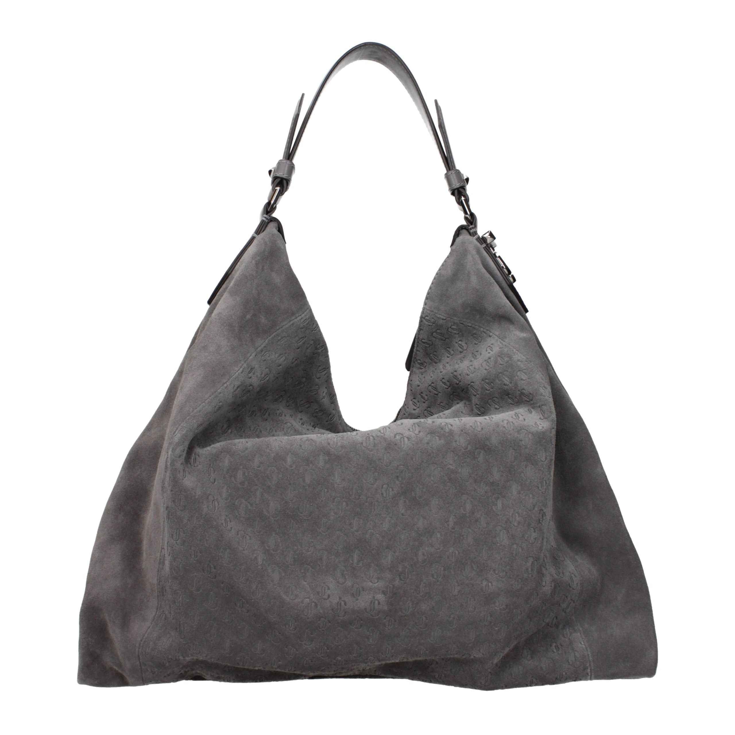 Jimmy Choo Gray Leather Shoulder Bag