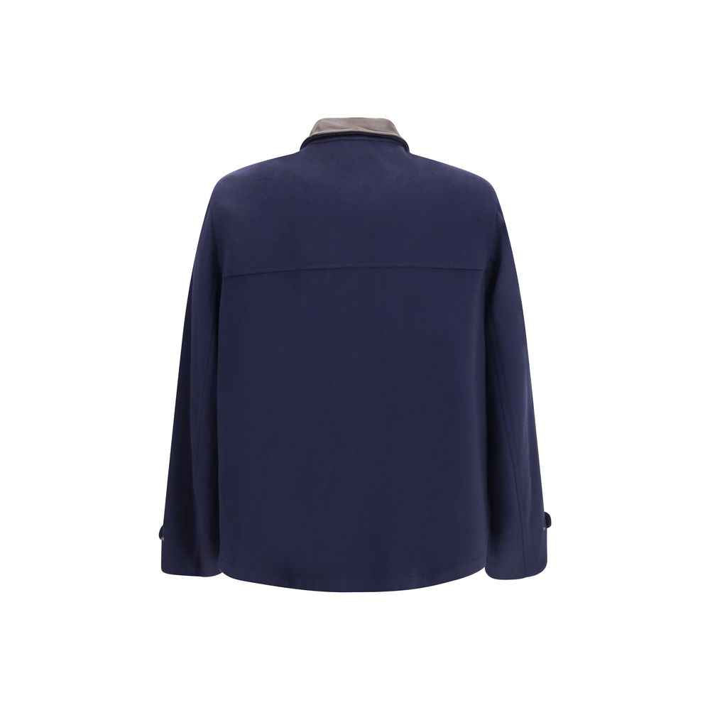 Brunello Cucinelli Blue Wool Oves Aries Full-Length Jacket