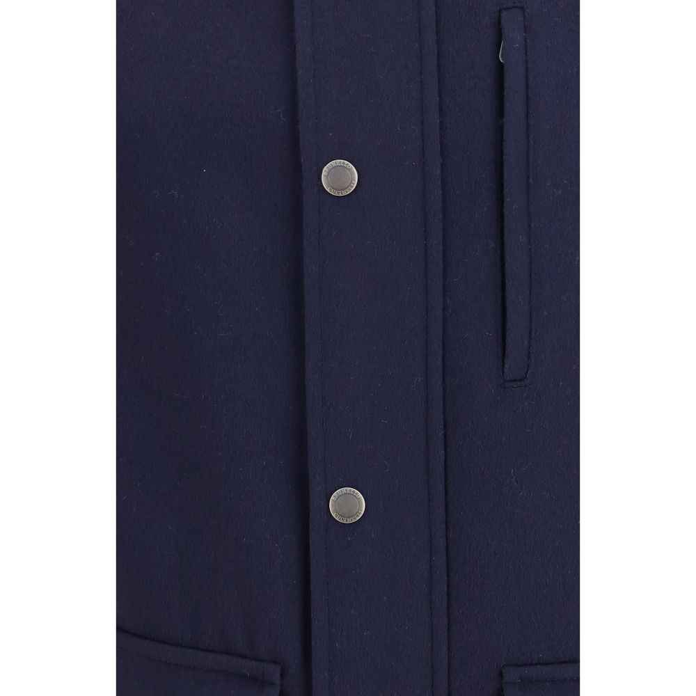 Brunello Cucinelli Blue Wool Oves Aries Full-Length Jacket