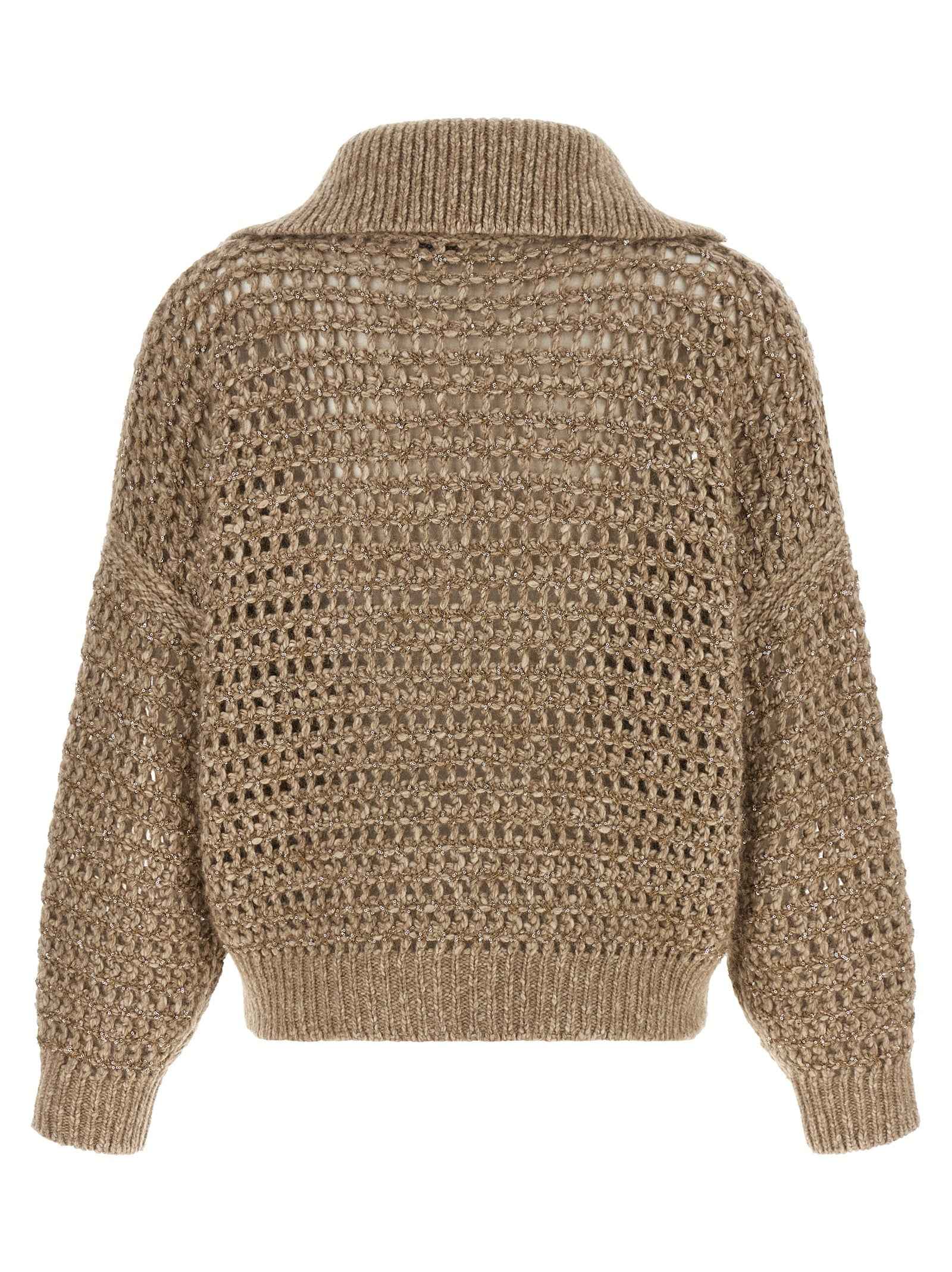 Brunello Cucinelli Beige Elastane Cardigan