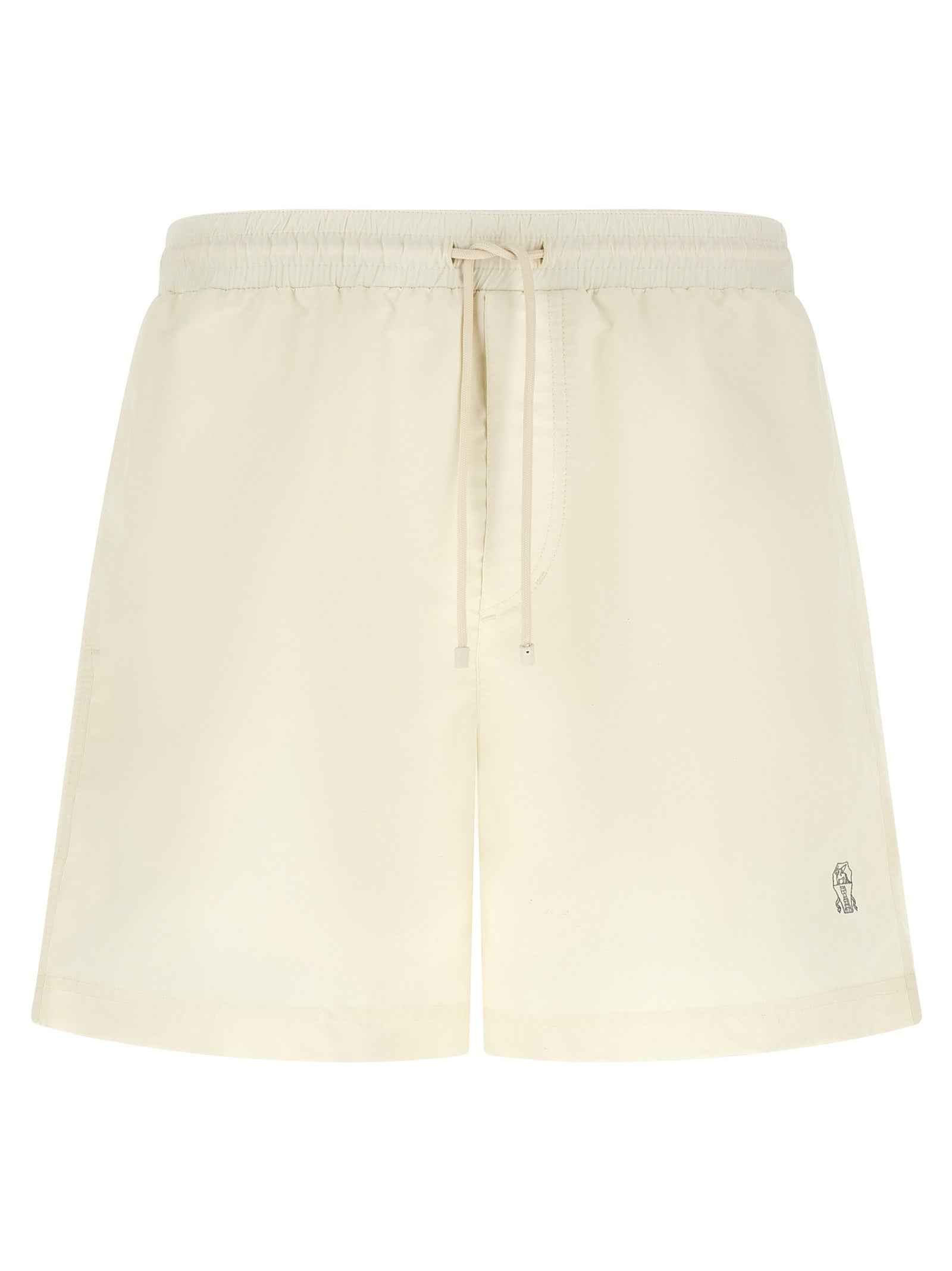 Brunello Cucinelli White Polyester Swim Shorts