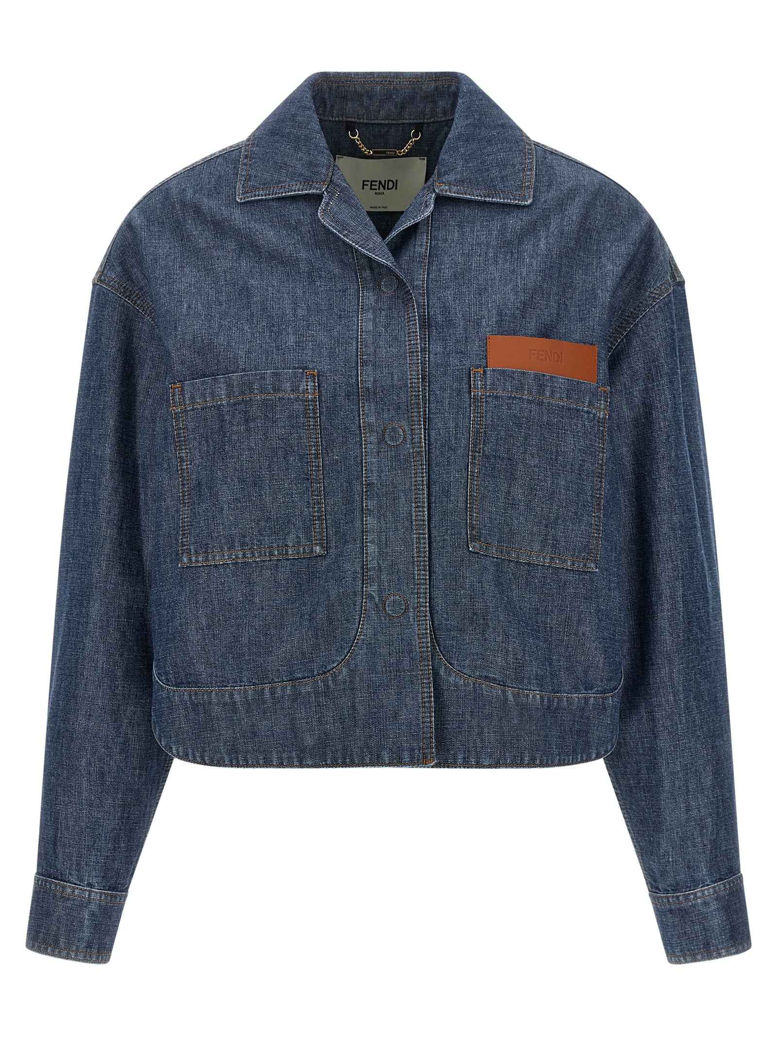Fendi Blue Cotton Denim Jacket