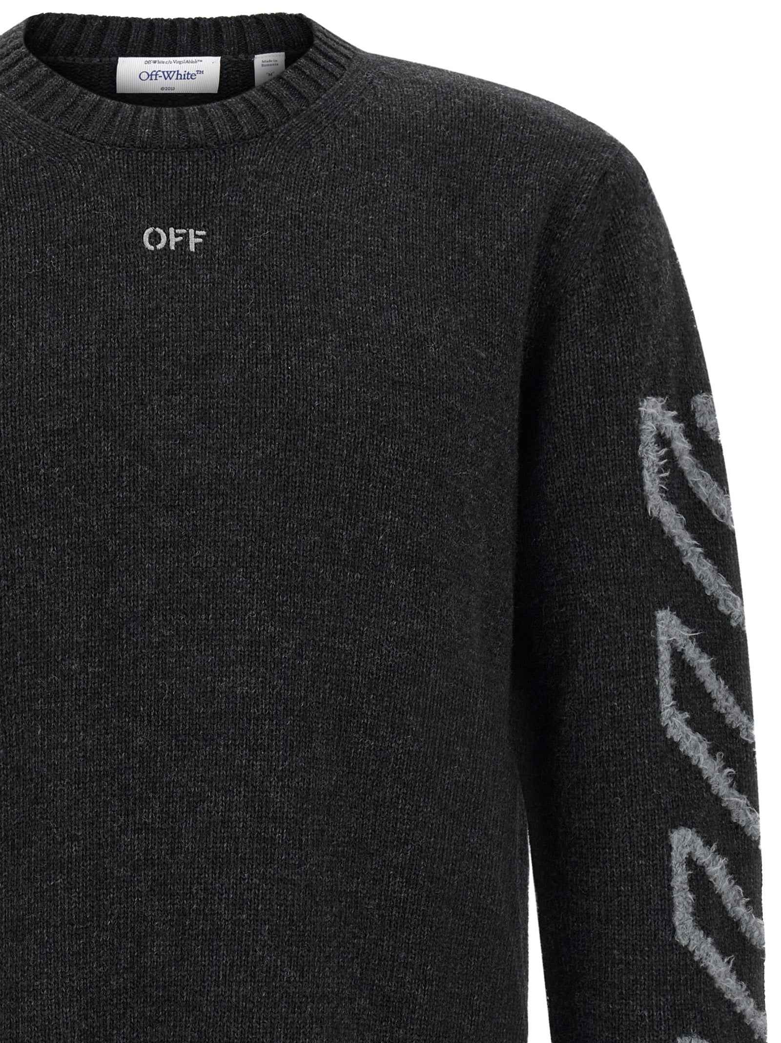 Off-White Gray Wool Cardigan