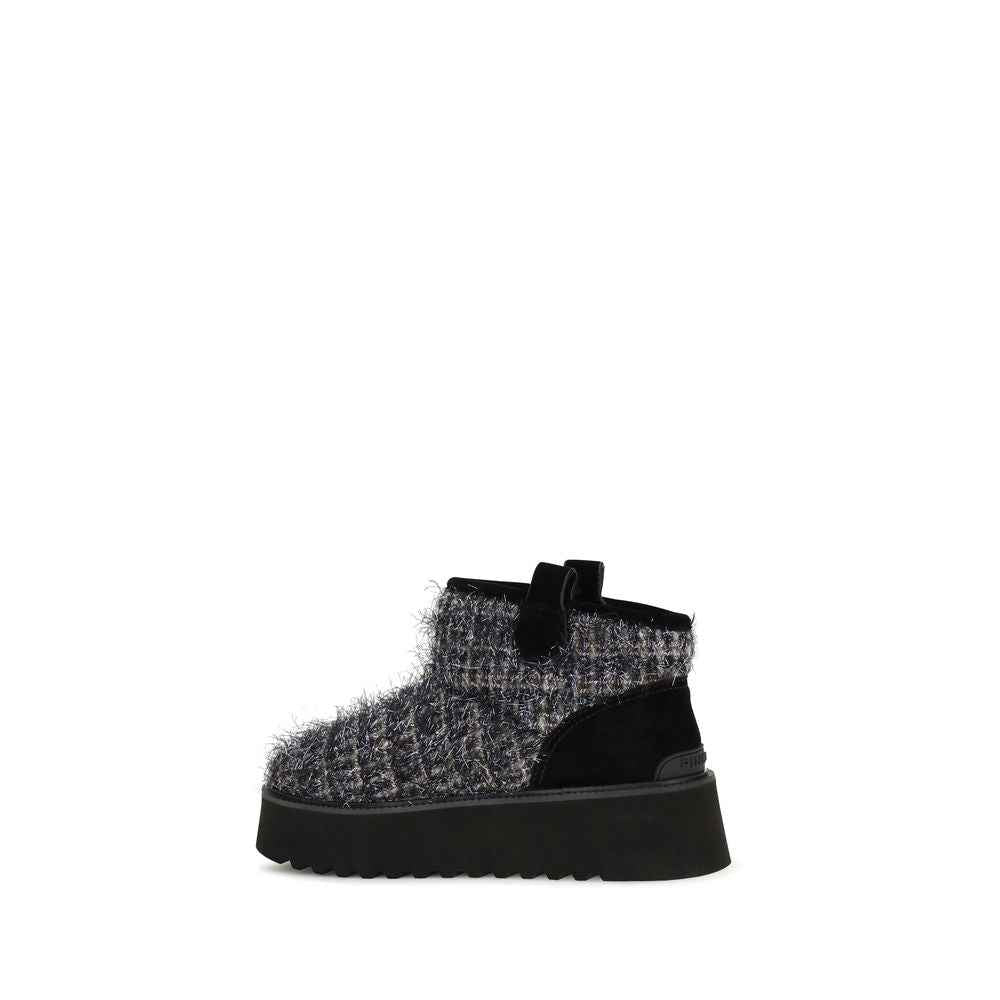 PINKO Black Fabric Ankle Boots
