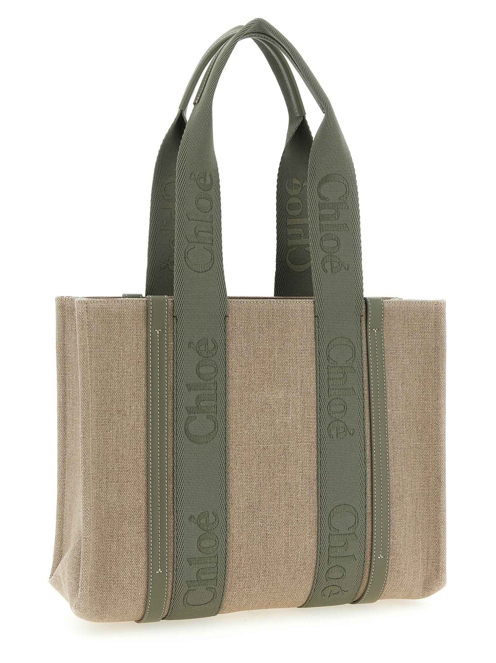 Chloé Bicolor Linen Tote Bag