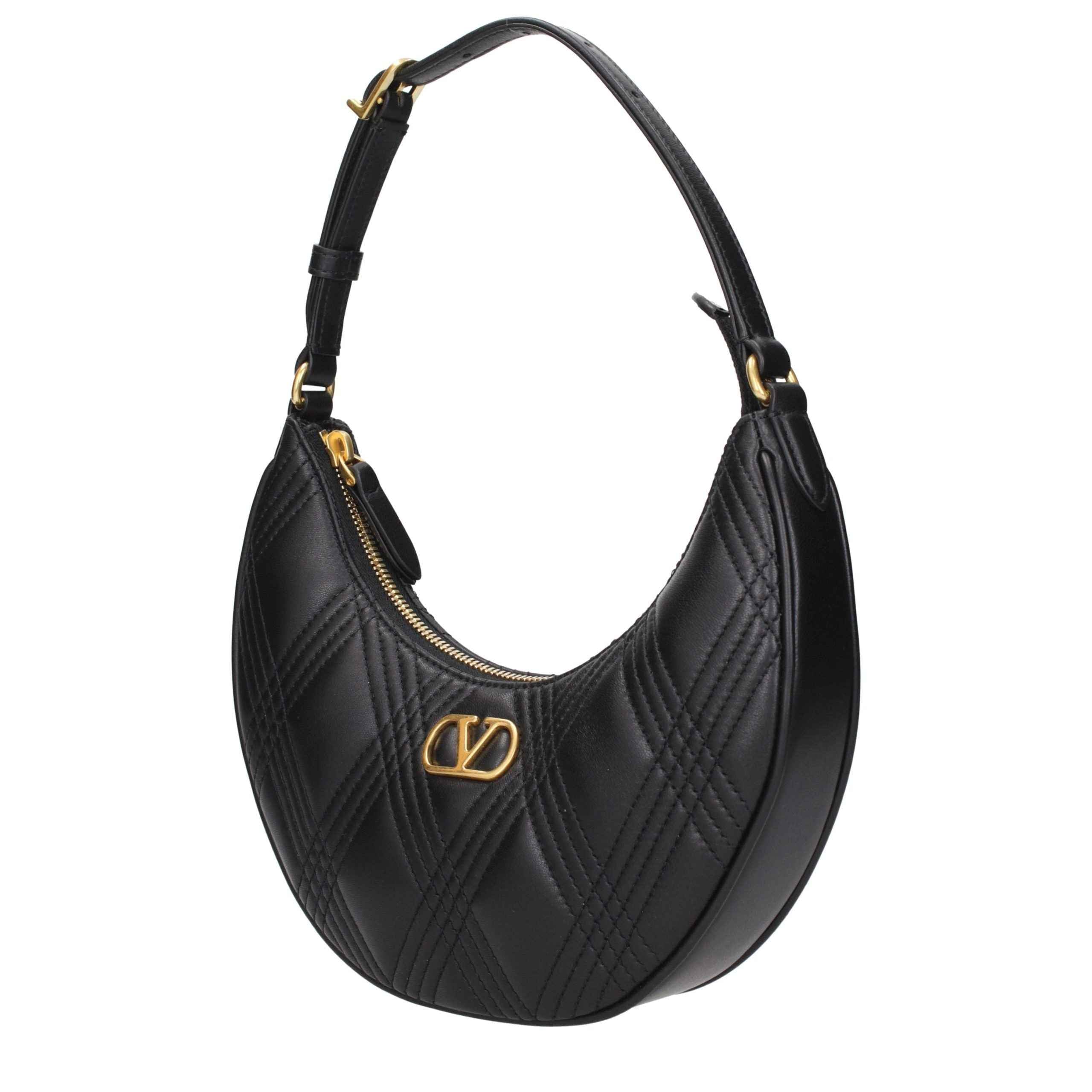 Valentino Garavani Black Leather Shoulder Bag