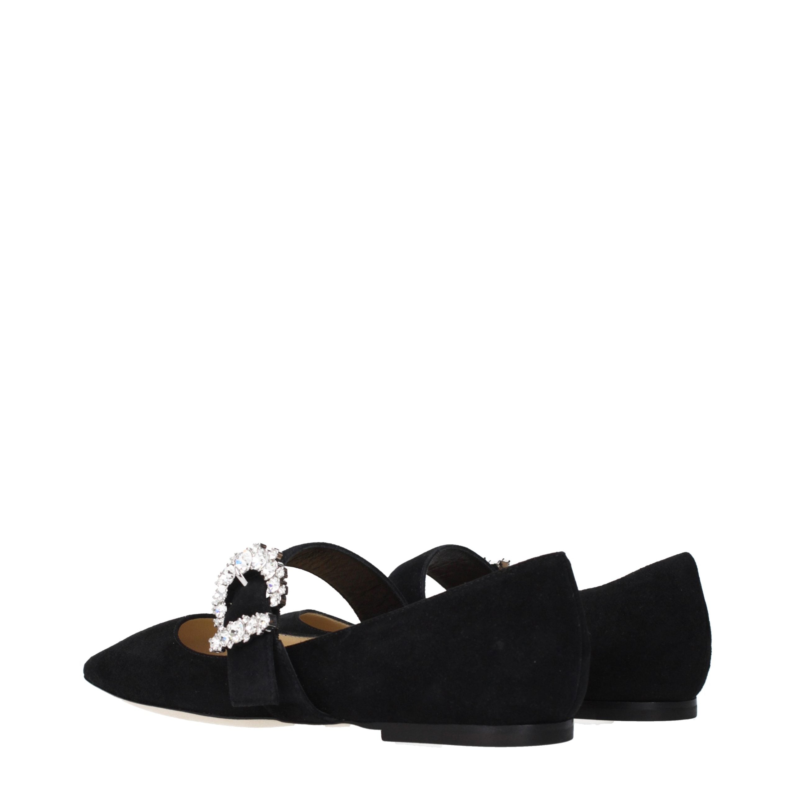 Jimmy Choo Black Leather Ballet Flats