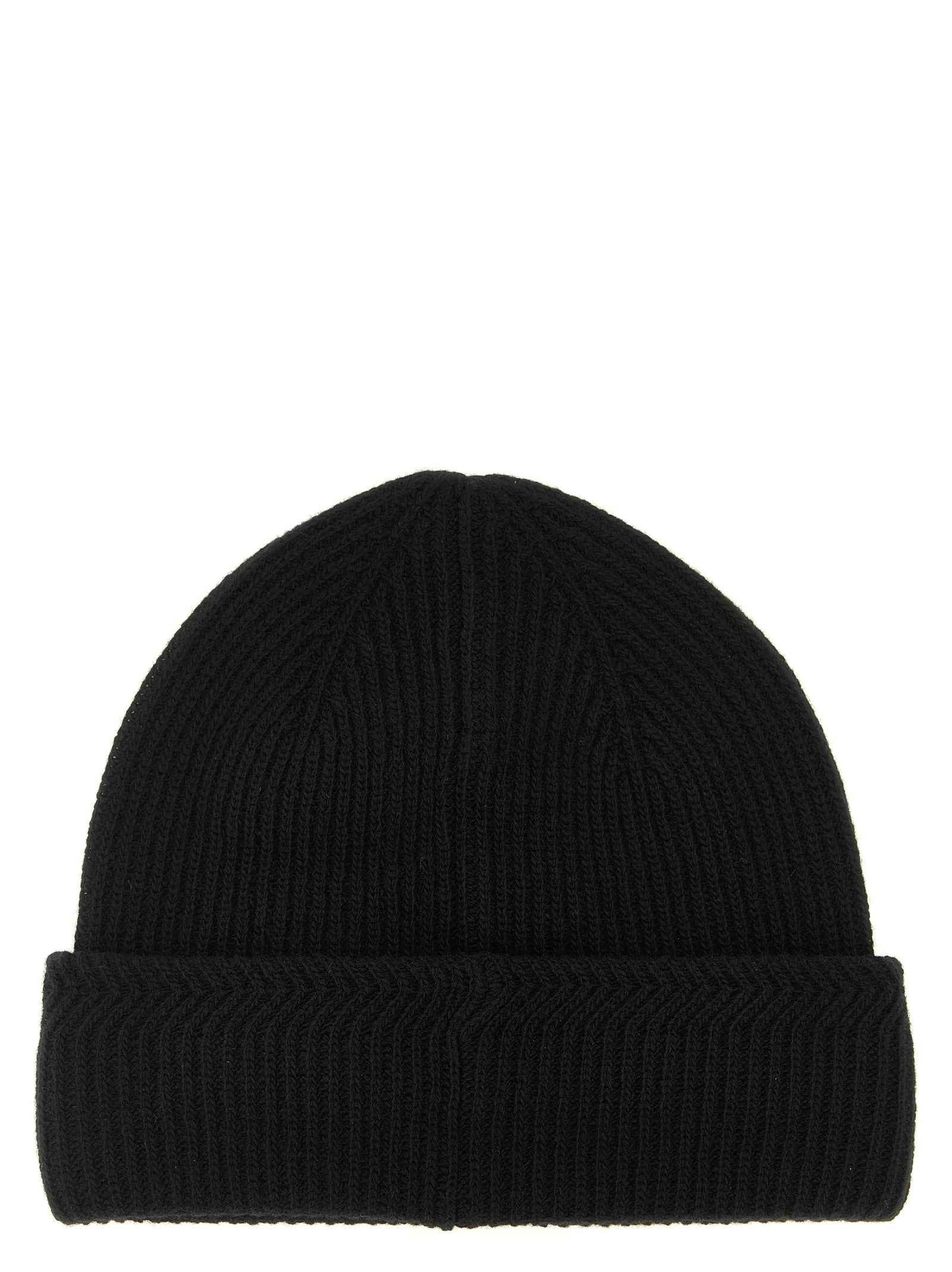Moncler Black Virgin Wool Beanie