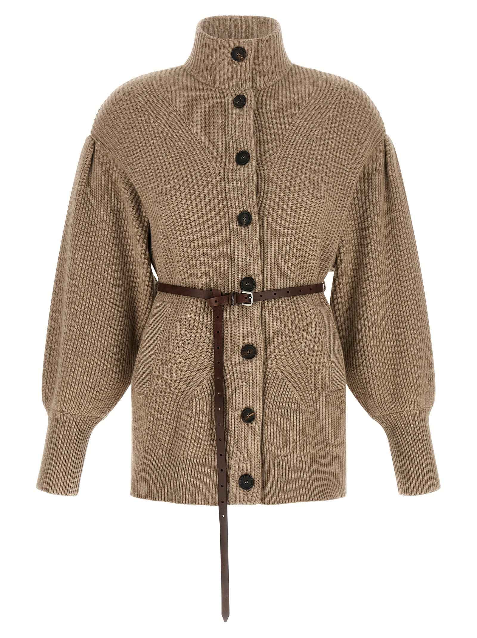 Brunello Cucinelli Beige Virgin Wool Cardigan
