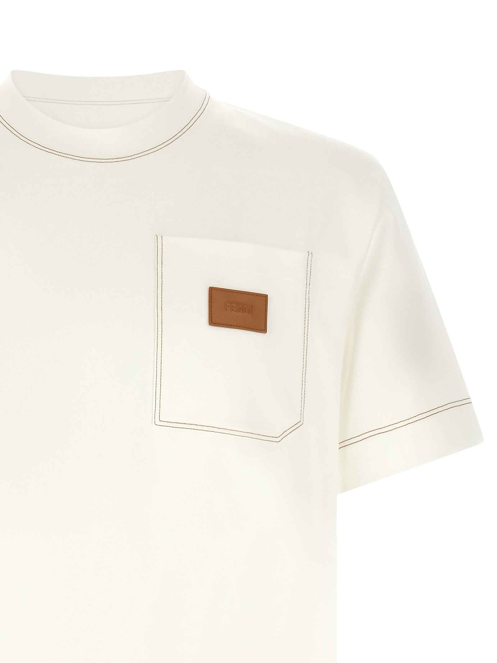 Fendi White Cotton T-Shirt