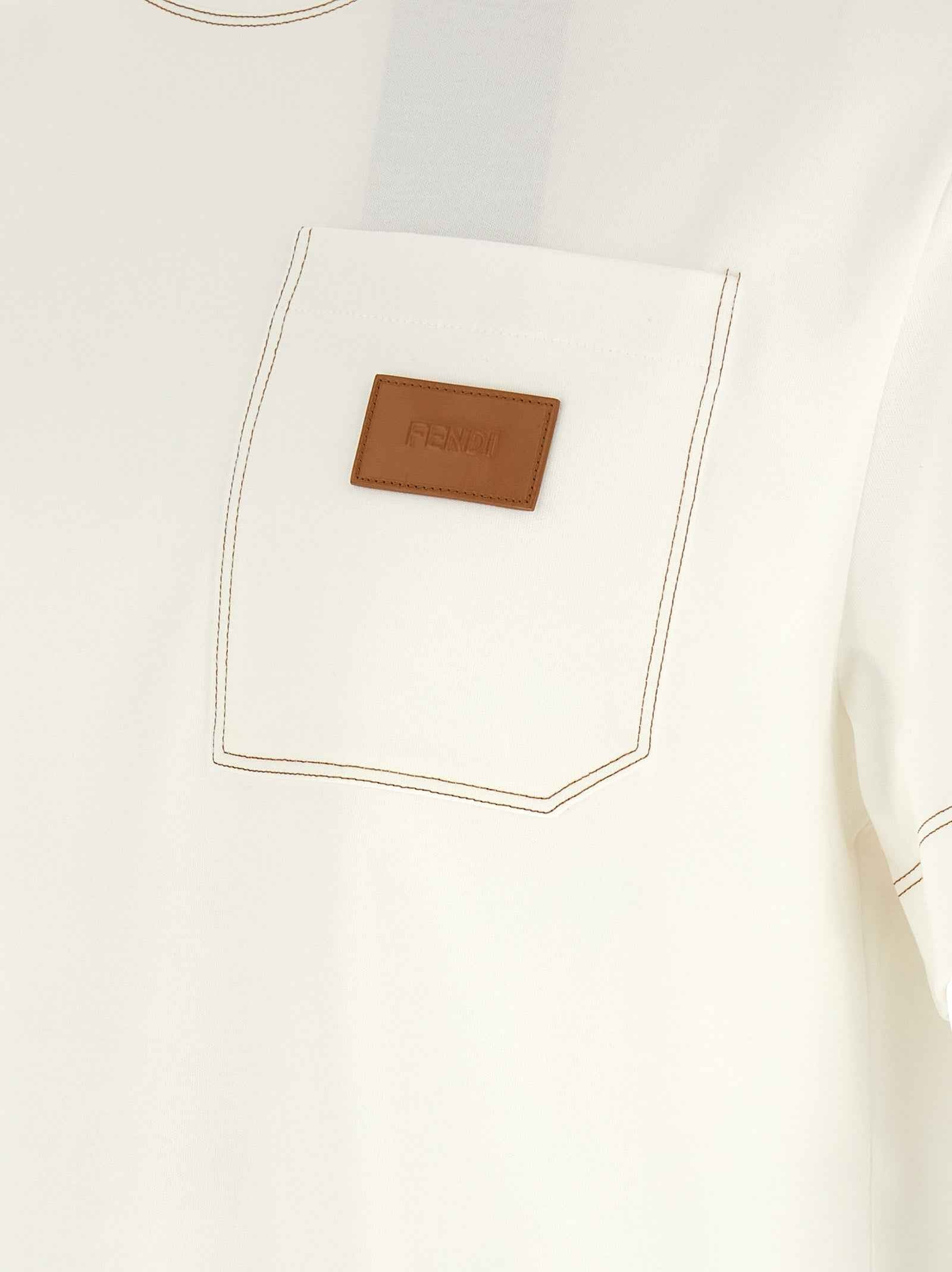 Fendi White Cotton T-Shirt