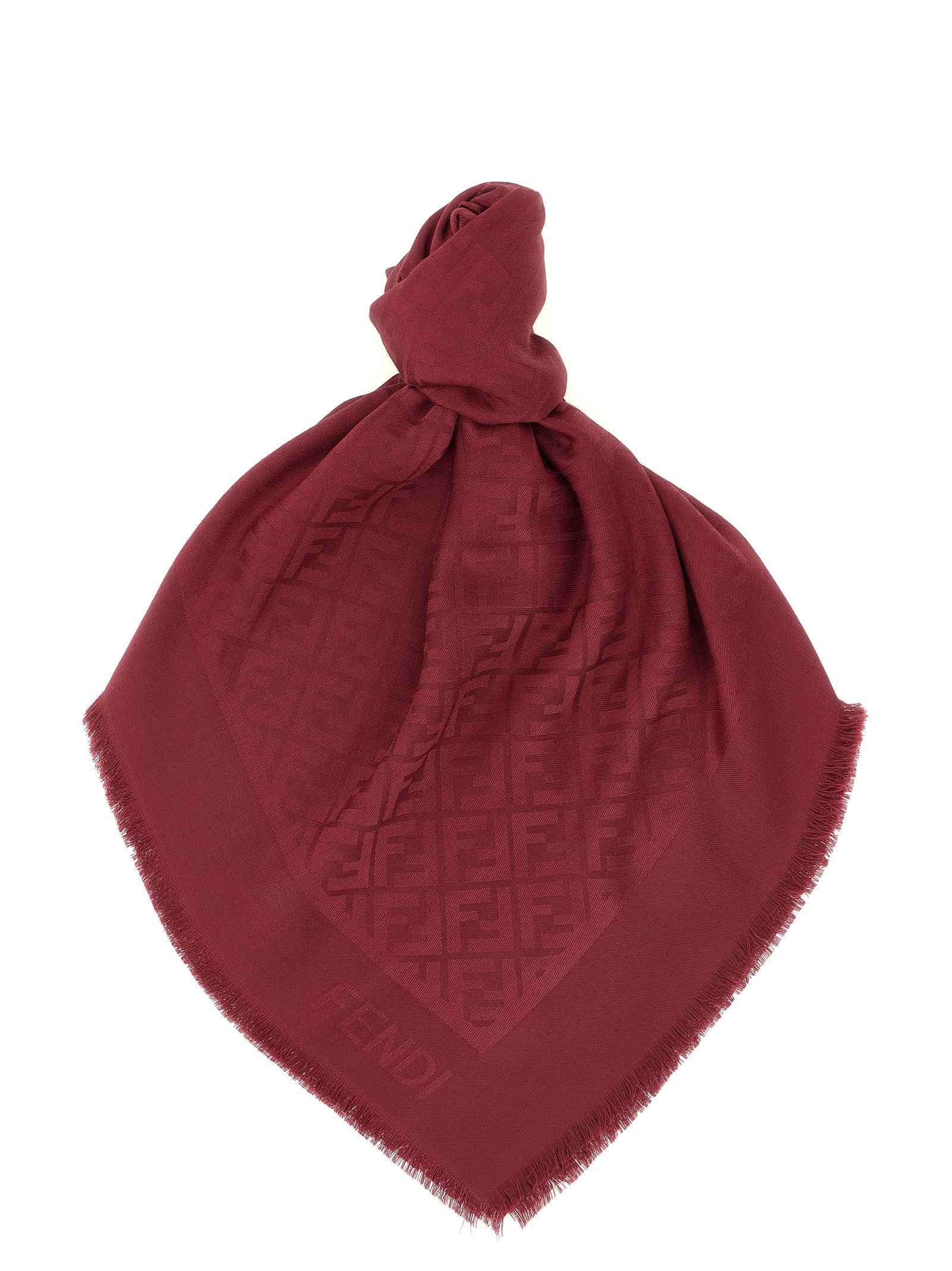 Fendi Bordeaux Silk Foulard