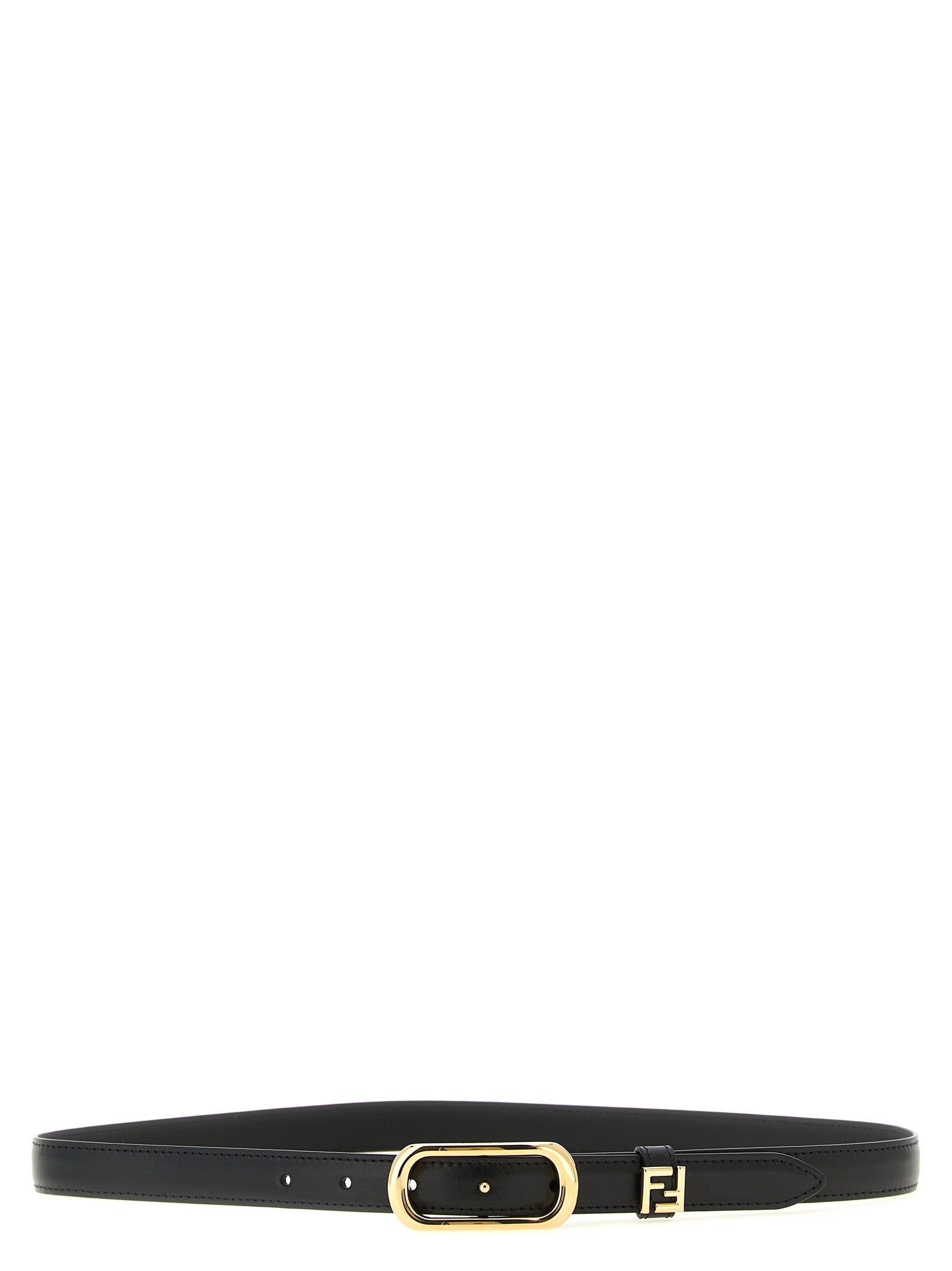 Fendi Black Calfskin Thin Belt