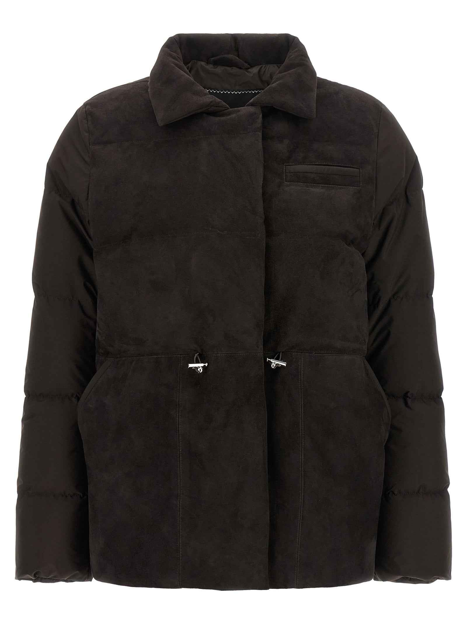 Kiton Brown Polyamide Full-Length Jacket