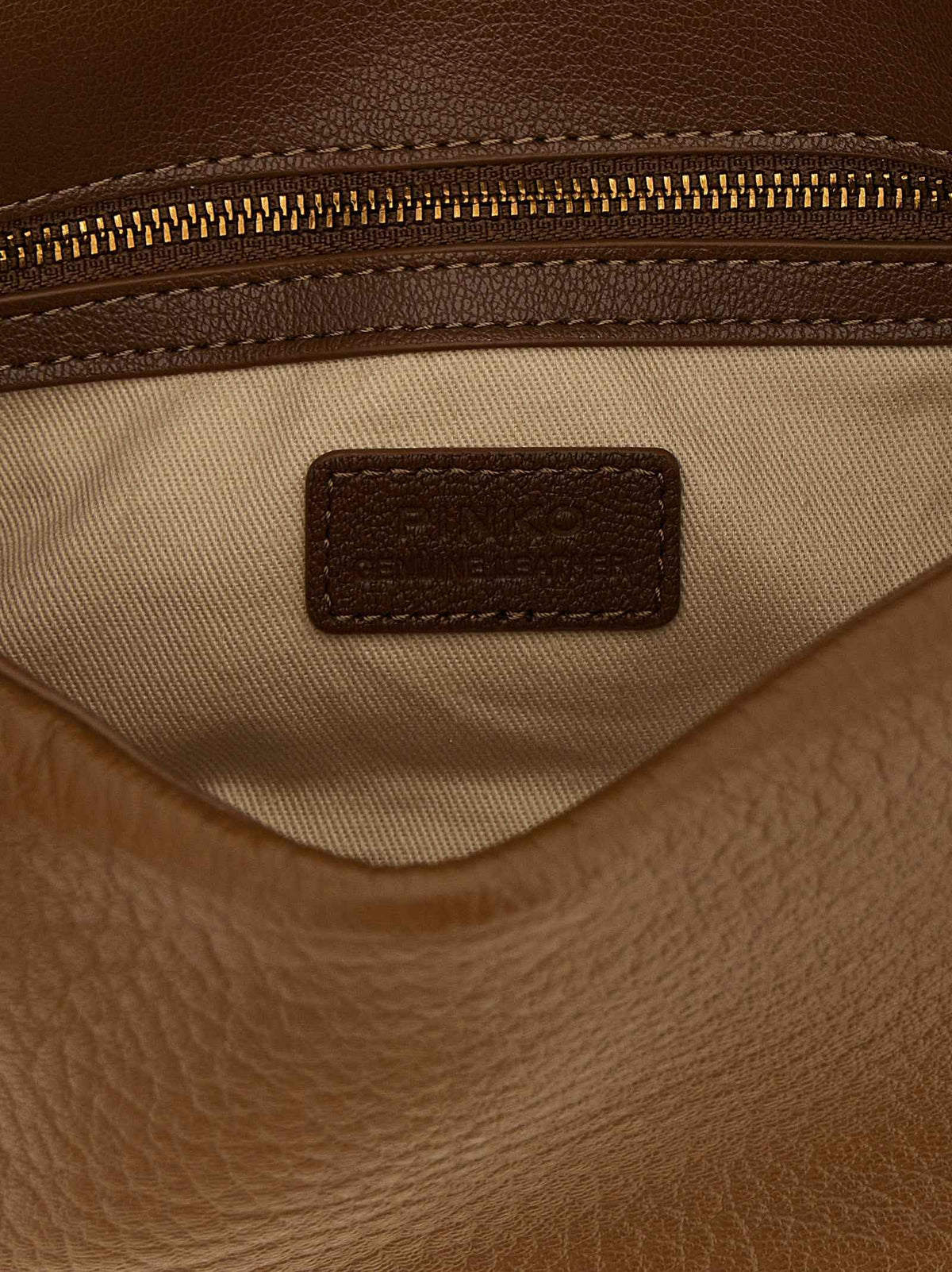 PINKO Brown Lamb Leather Shoulder Bag