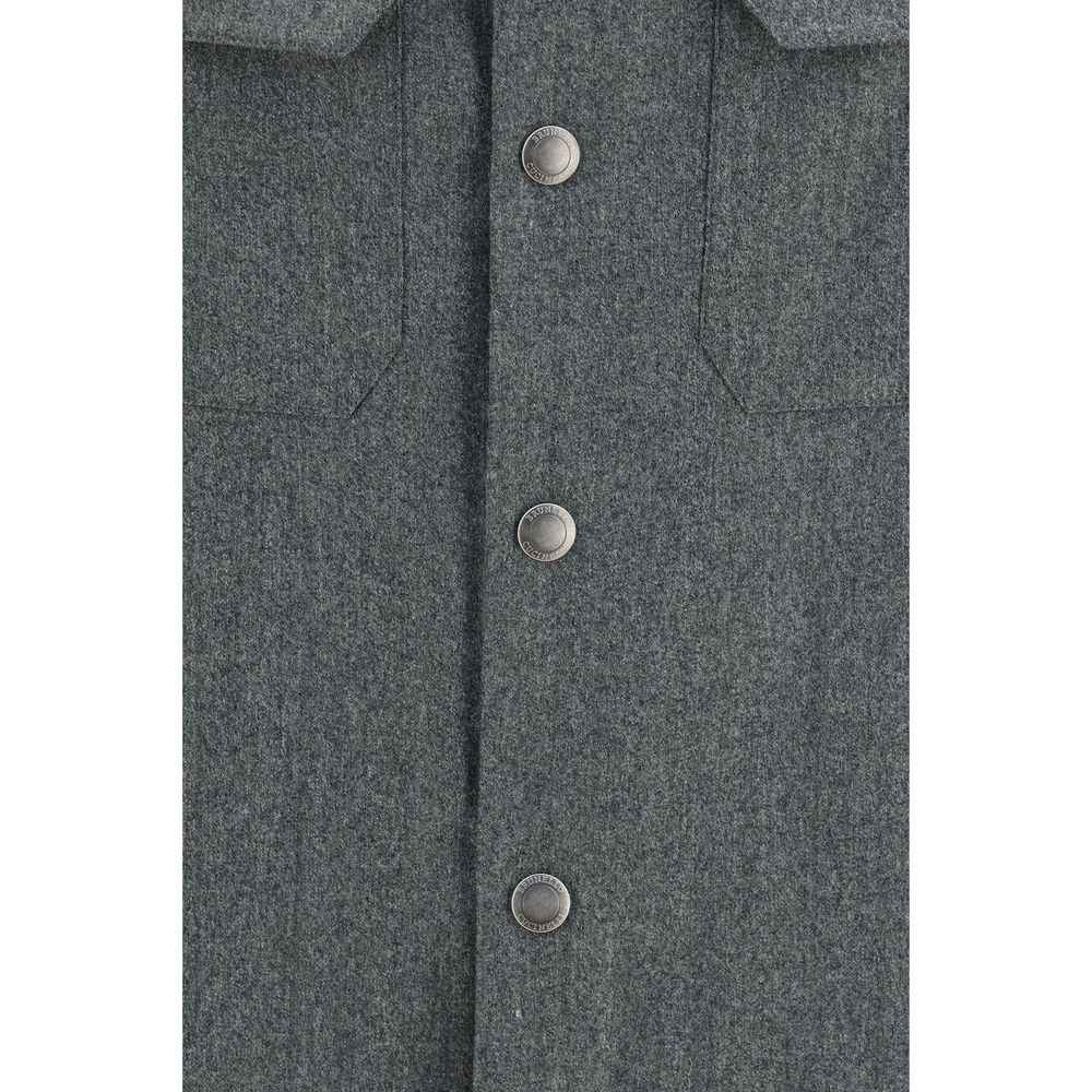 Brunello Cucinelli Gray Wool Oves Aries Dress Shirt