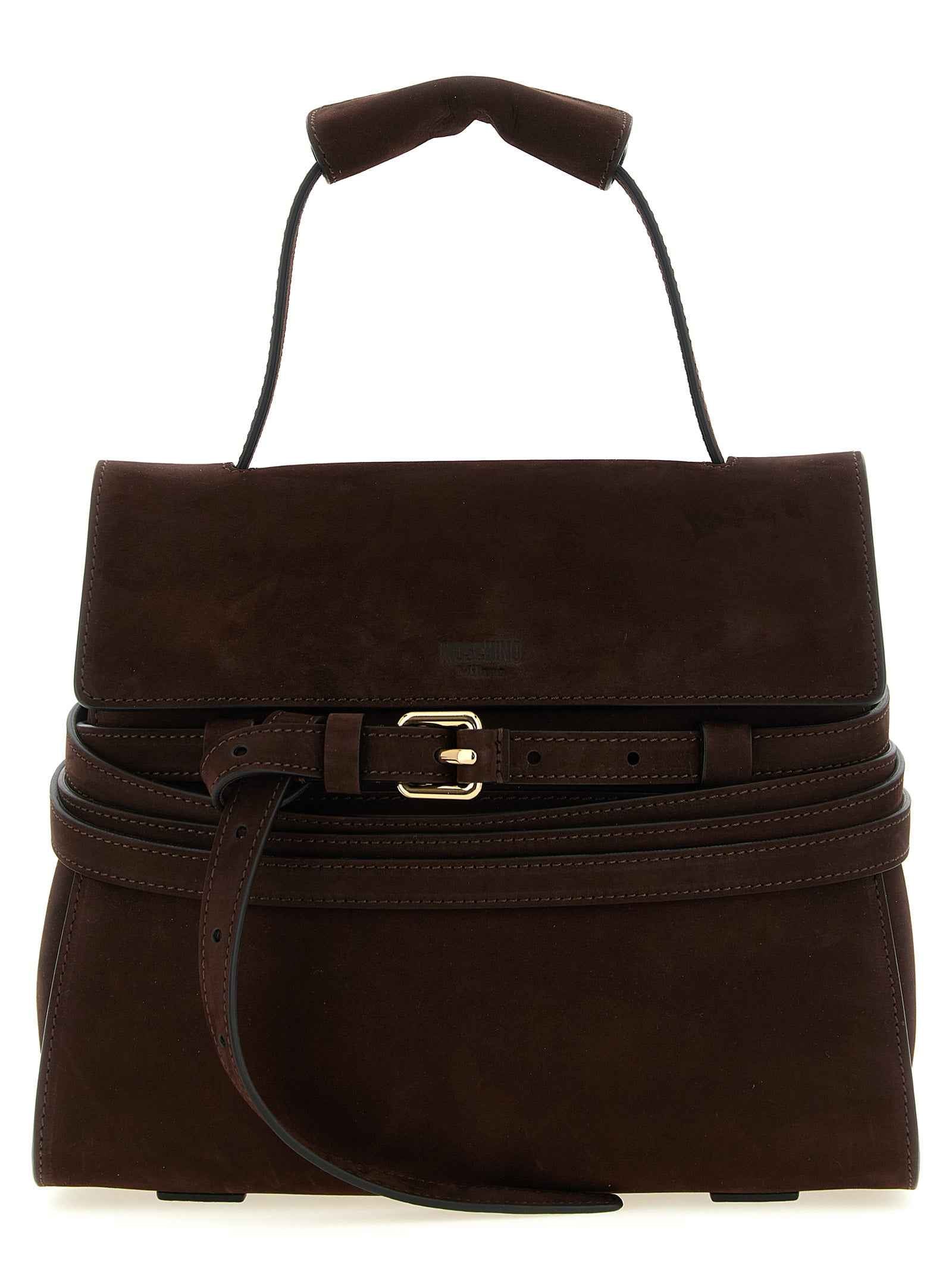 Moschino Brown Calfskin Handbag