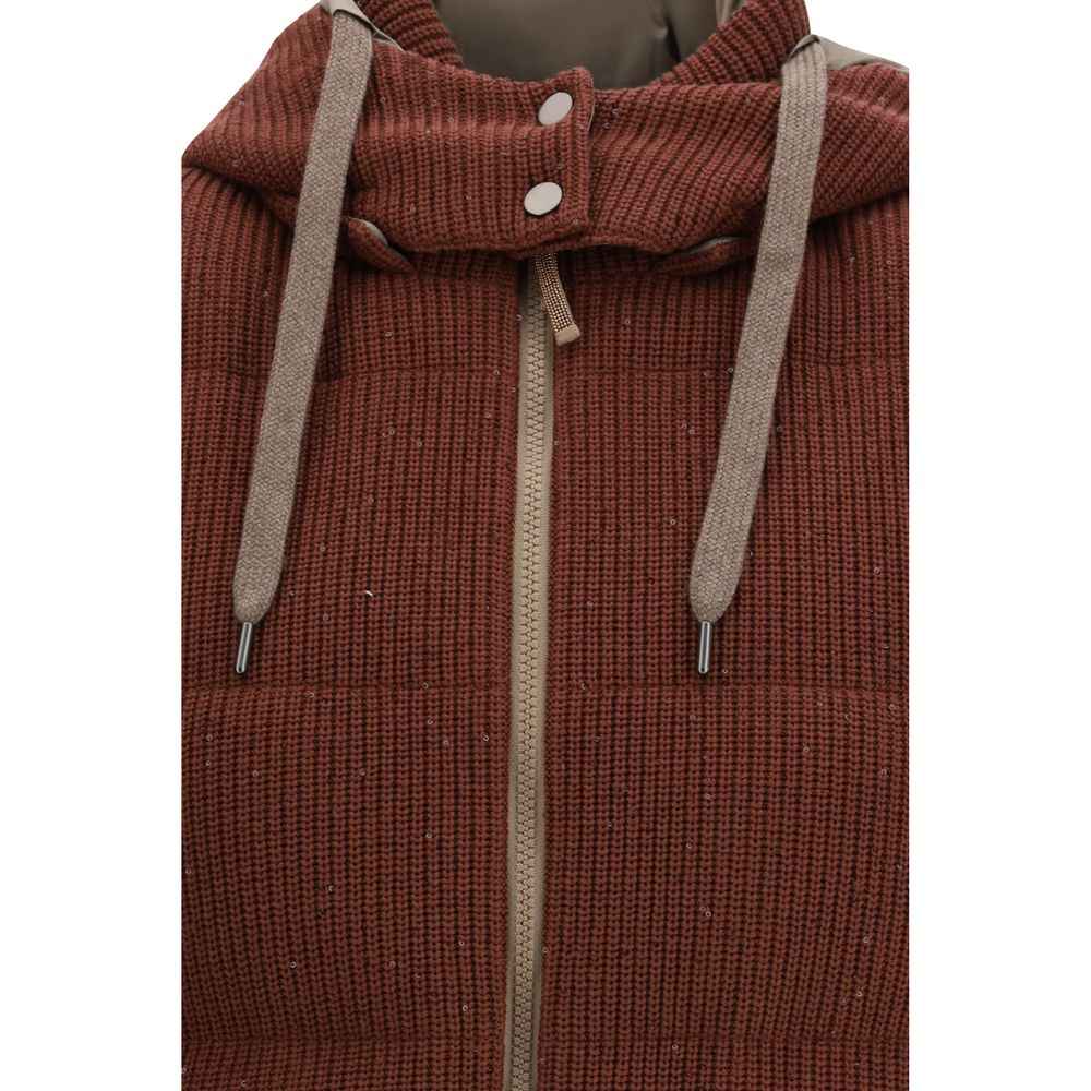 Brunello Cucinelli Brown Cotton Sleeveless Jacket