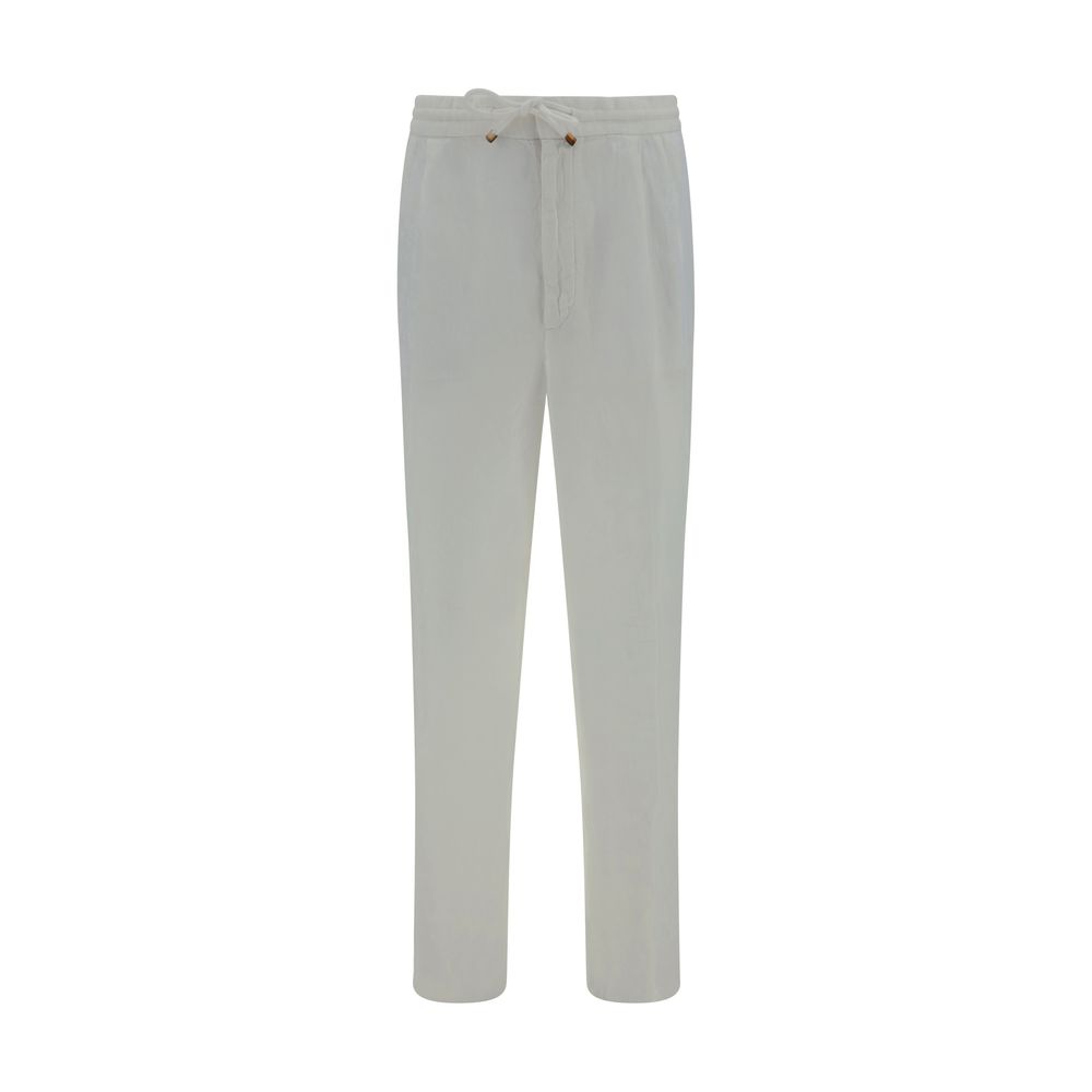 Brunello Cucinelli White Linen Casual Pants
