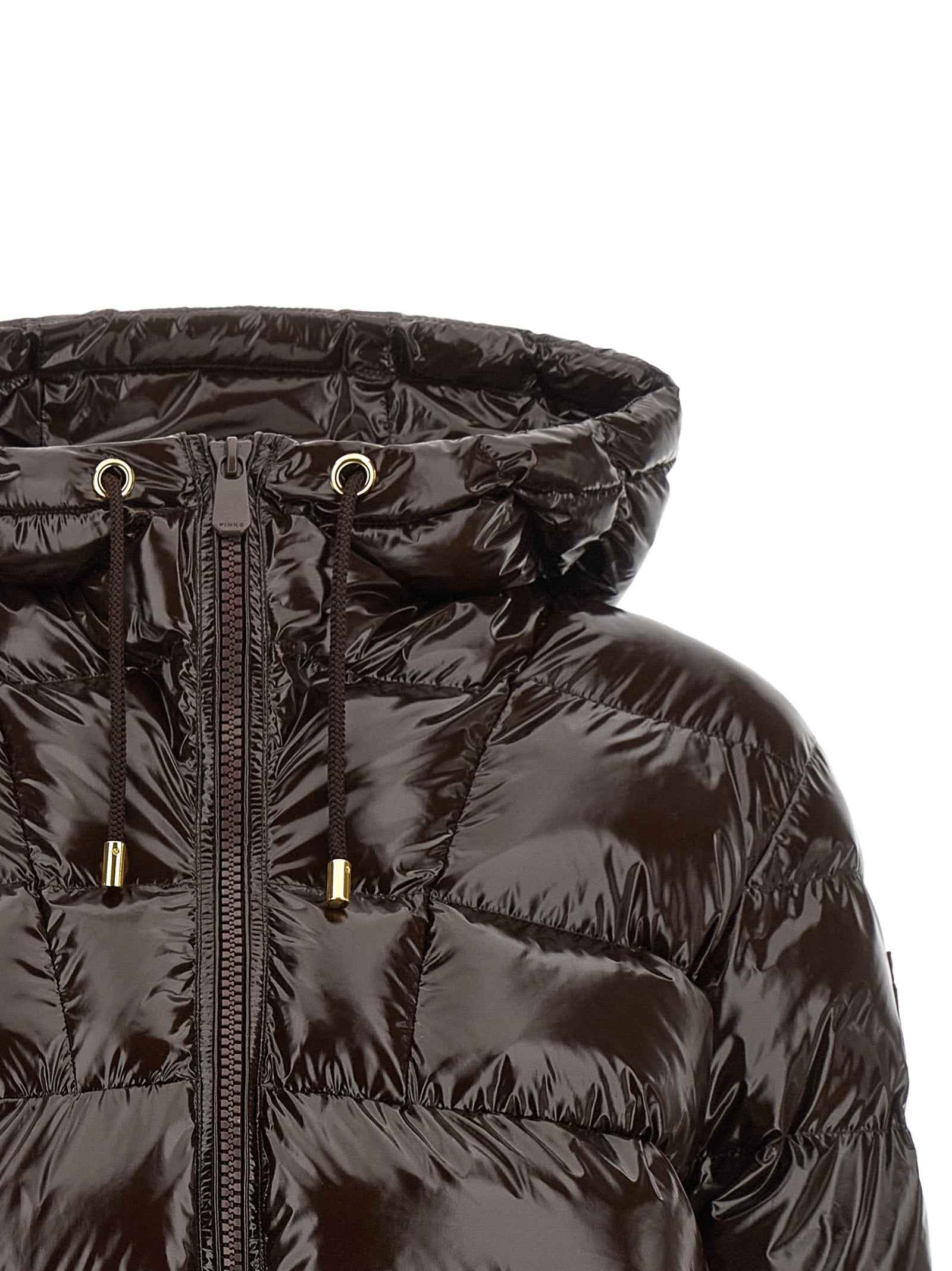 PINKO Brown Polyamide Full-Length Jacket