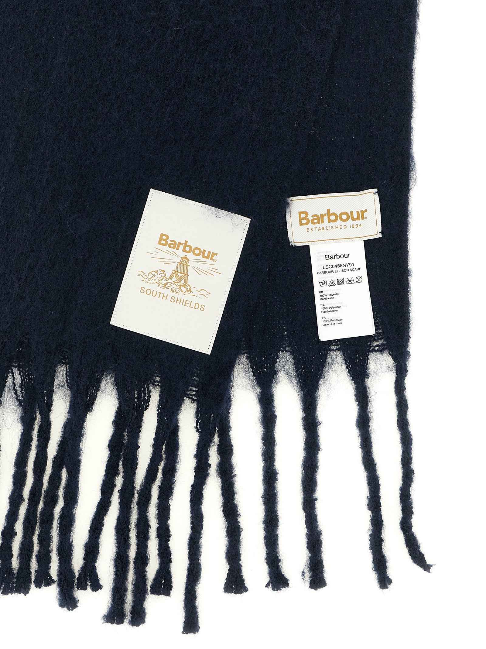 Barbour Blue Polyester Scarf