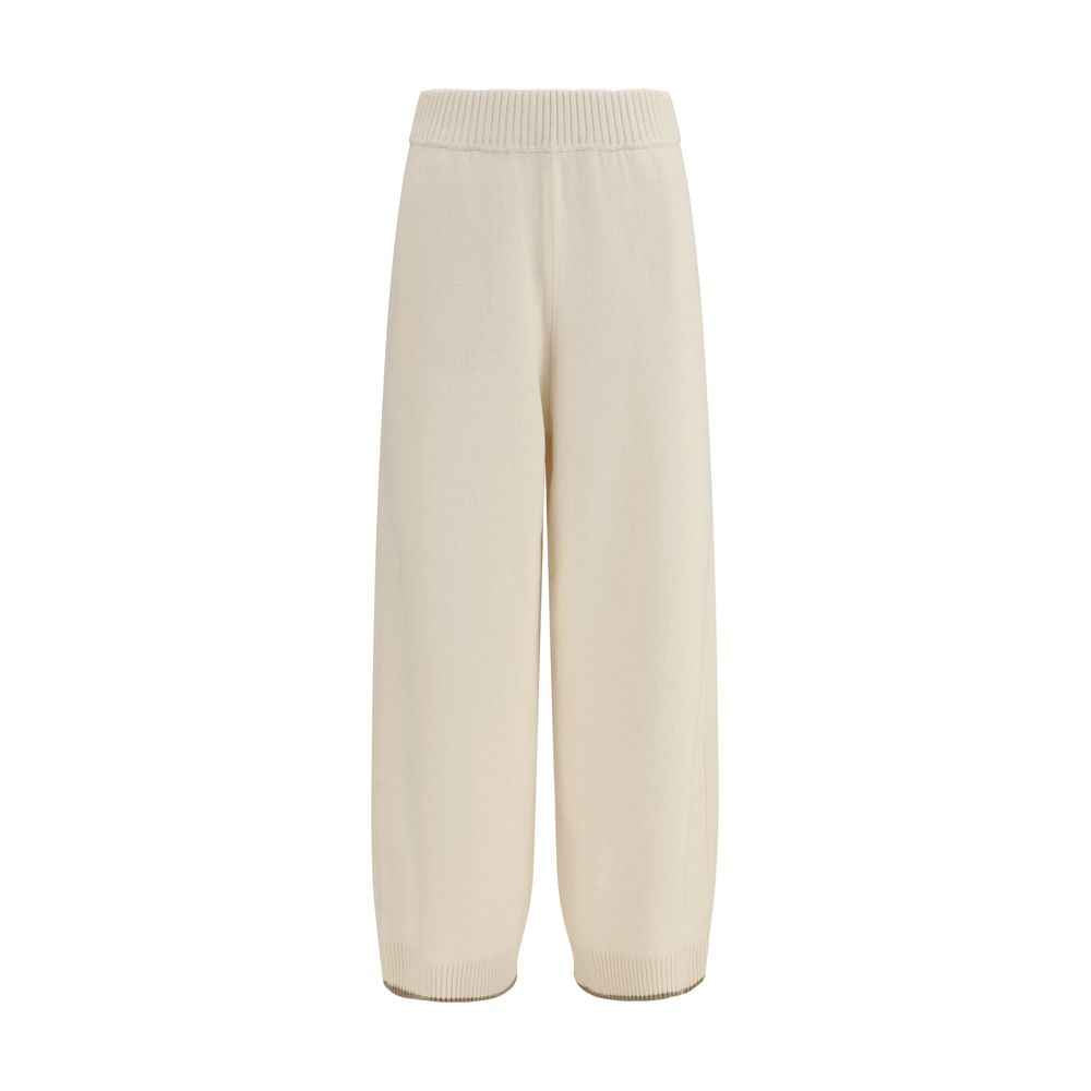 Brunello Cucinelli White Cashmere Casual Pants