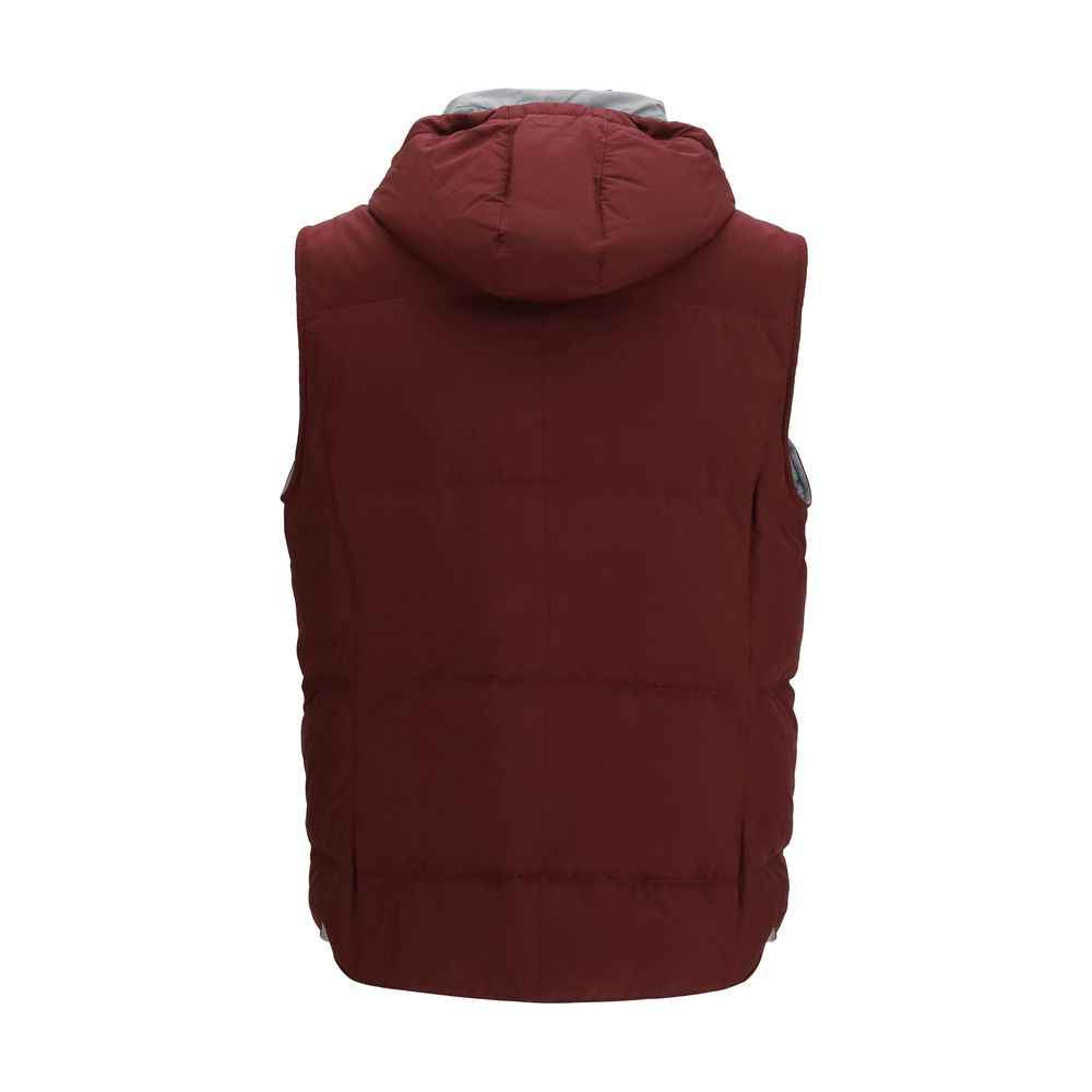 Brunello Cucinelli Bordeaux Polyester Sleeveless Jacket