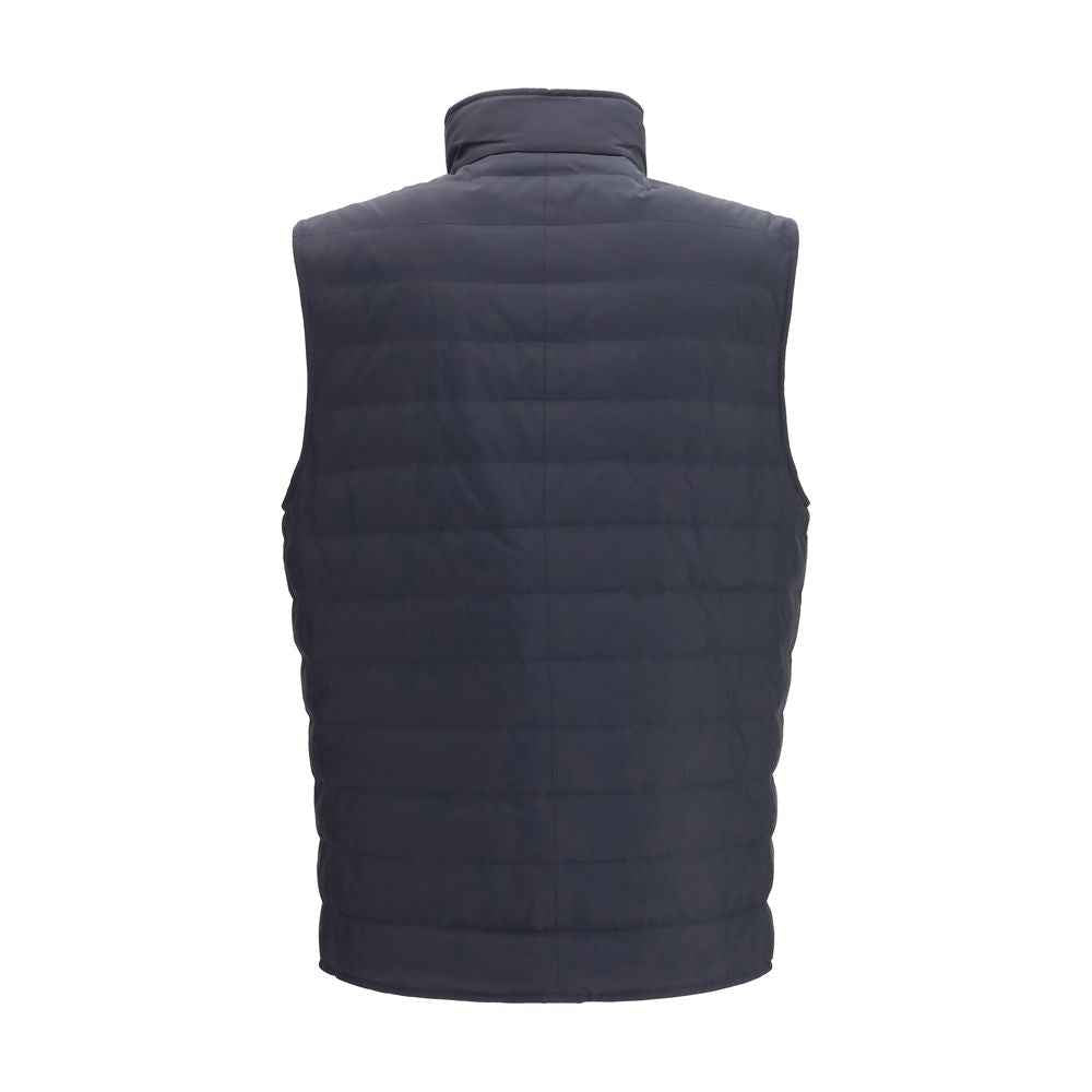 Brunello Cucinelli Blue Polyester Sleeveless Jacket