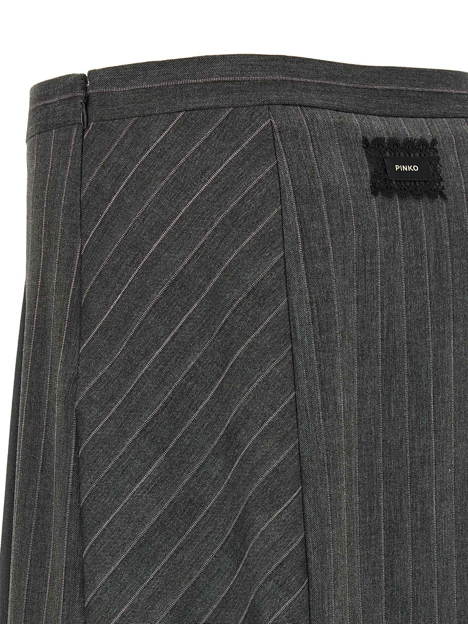 PINKO Gray Polyester Long Skirt