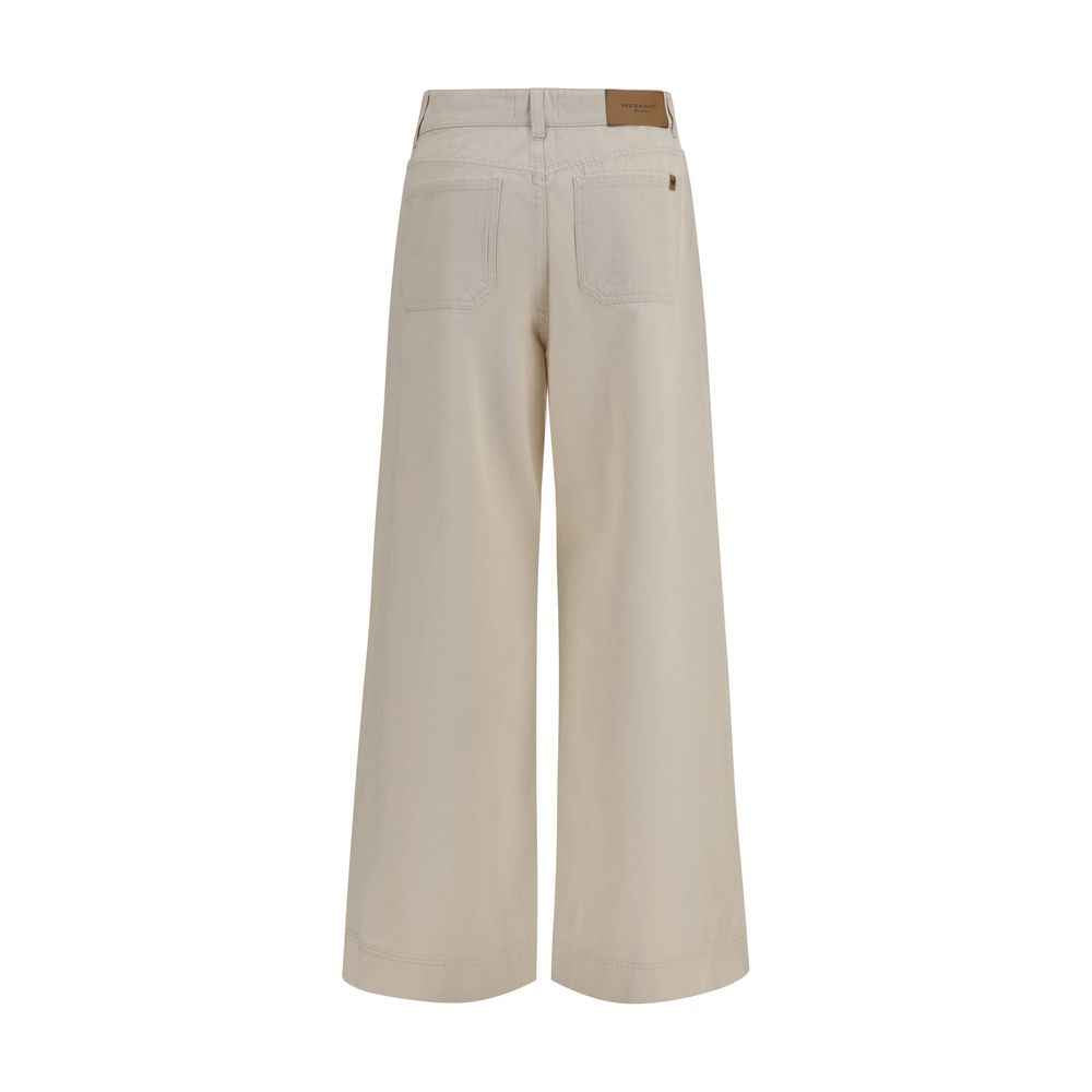 Max Mara White Cotton Casual Pants
